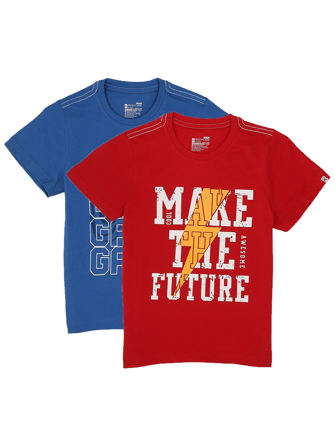 

PROTEENS Boys Red & White Pack of 2 Printed Antiviral Cotton T-shirt