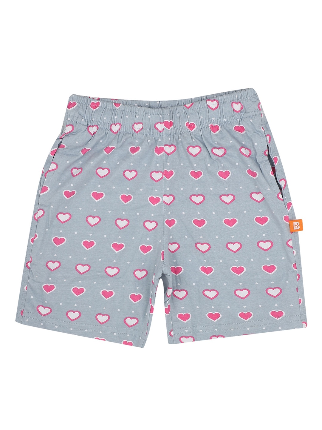 

PROTEENS Girls Grey Conversational Printed Cotton Shorts