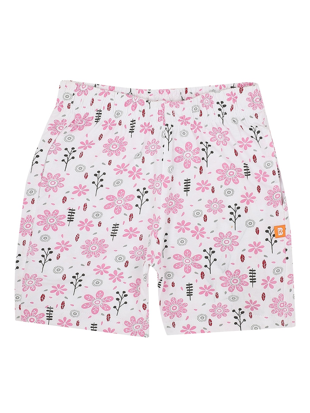 

PROTEENS Girls White Floral Printed Cotton Shorts