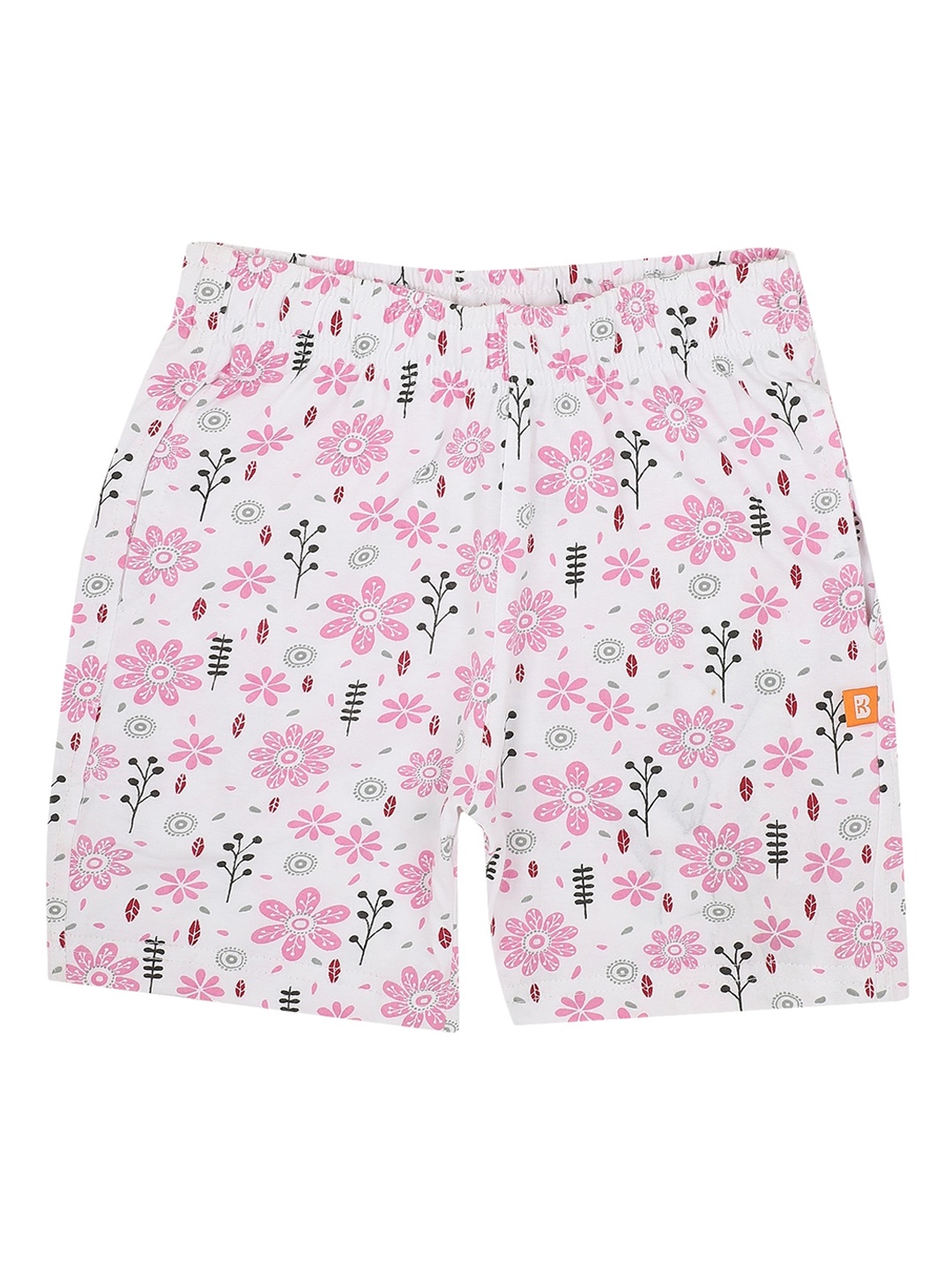 

PROTEENS Girls White Floral Printed Cotton Shorts