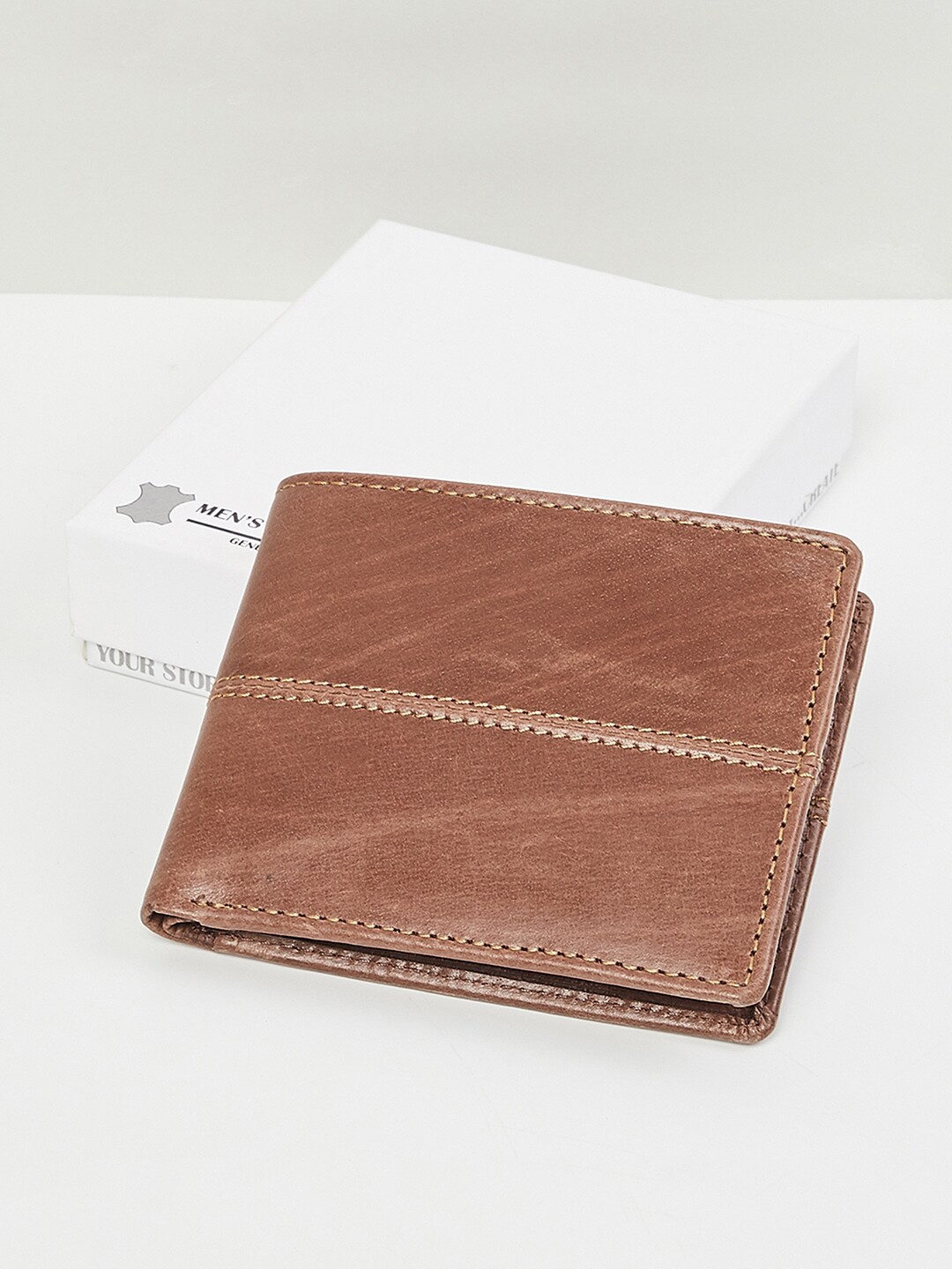 

max Men Brown Two Fold Wallet