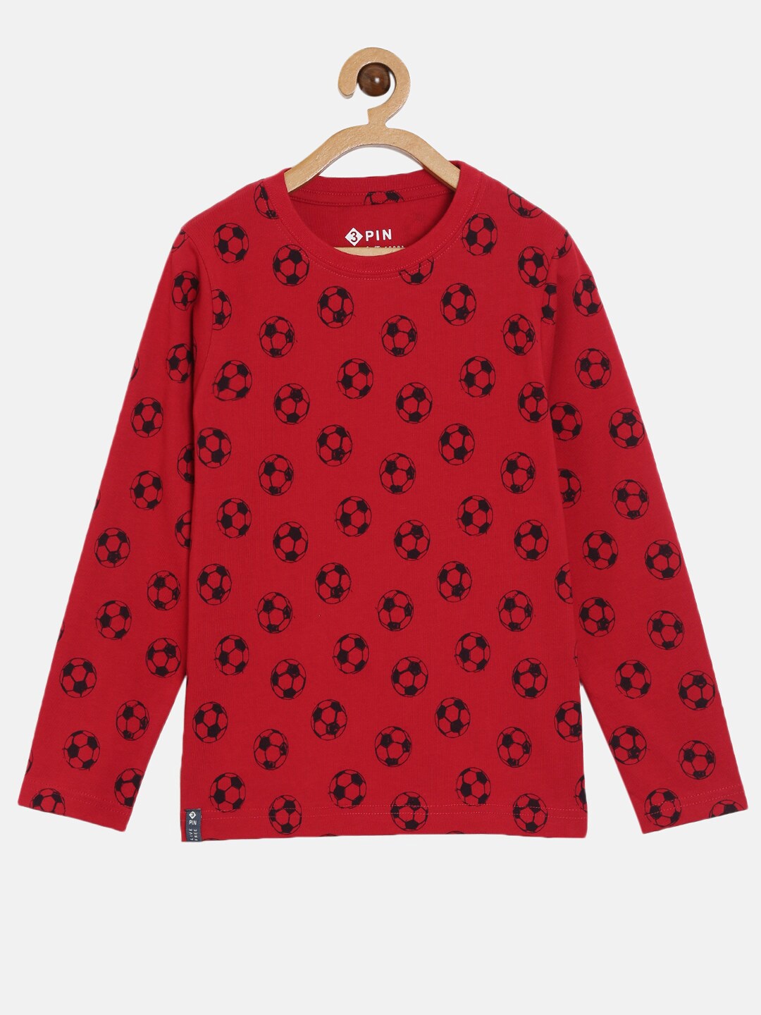 

3PIN Boys Red Printed T-shirt