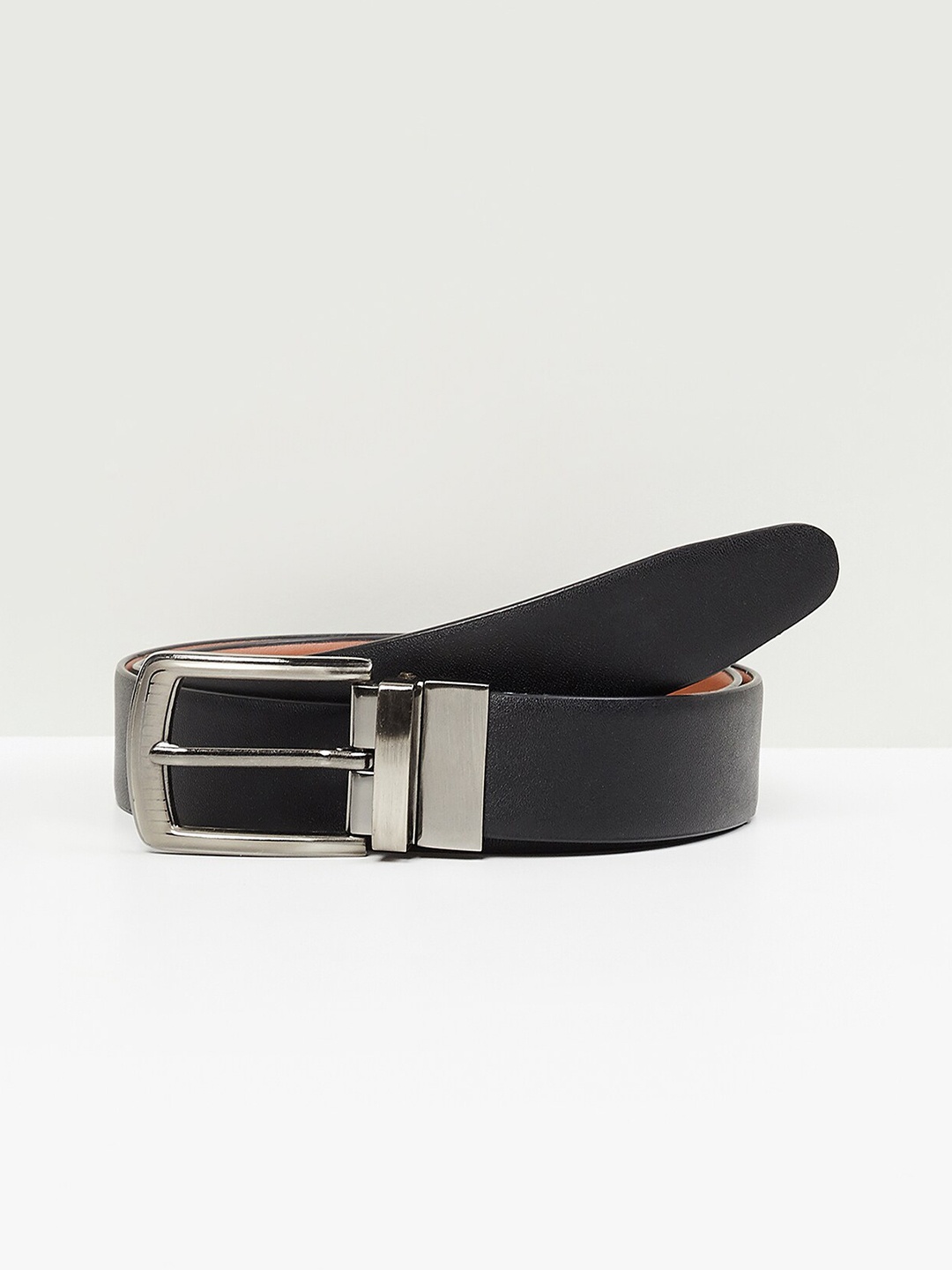 

max Men Black Leather Formal Belt