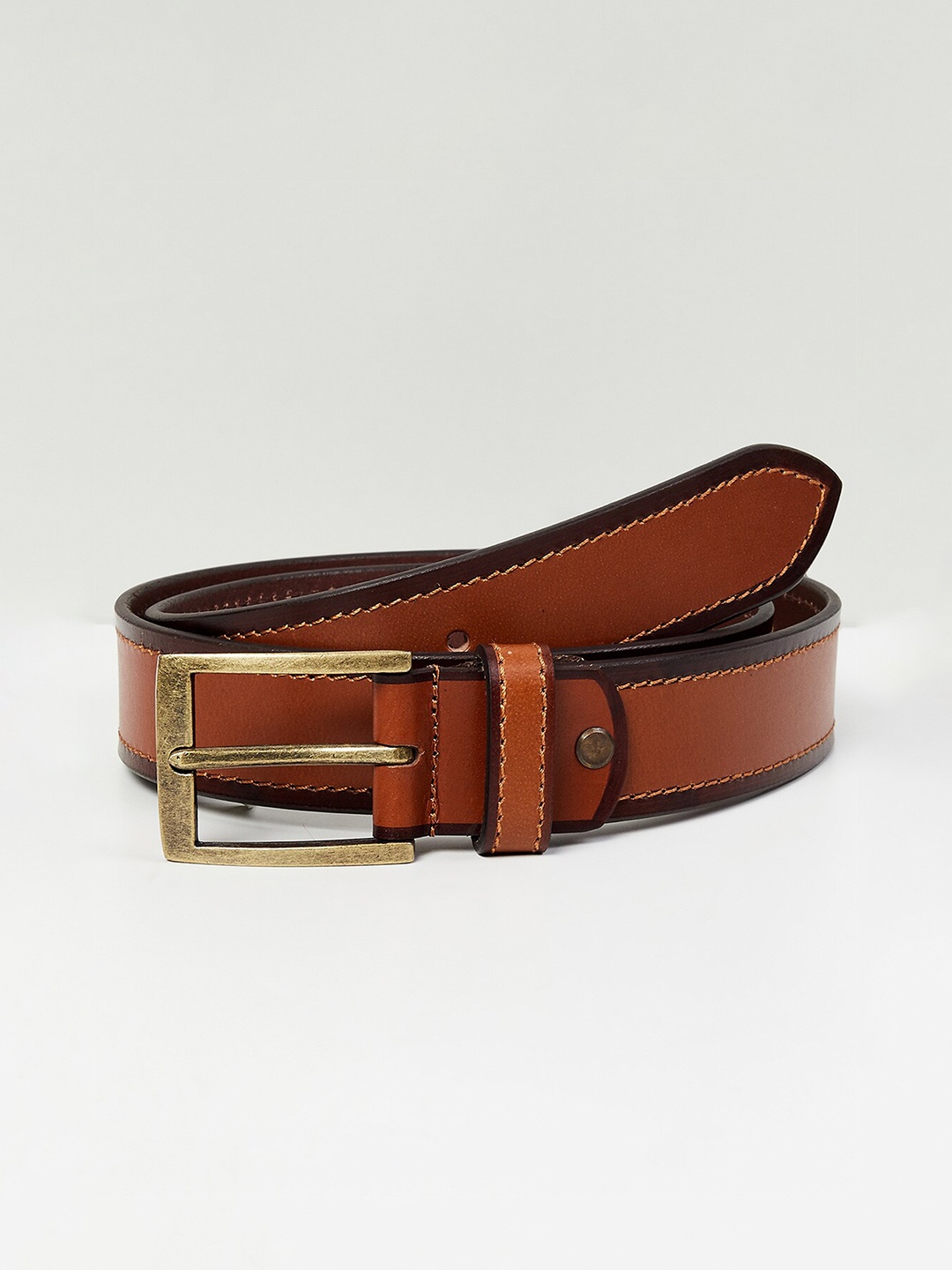 

max Men Tan Leather Belt