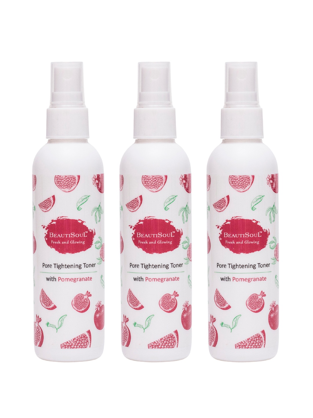 

Beautisoul White Pack of 3 Pore Tightening Face Toner with Pomegranate -300ml