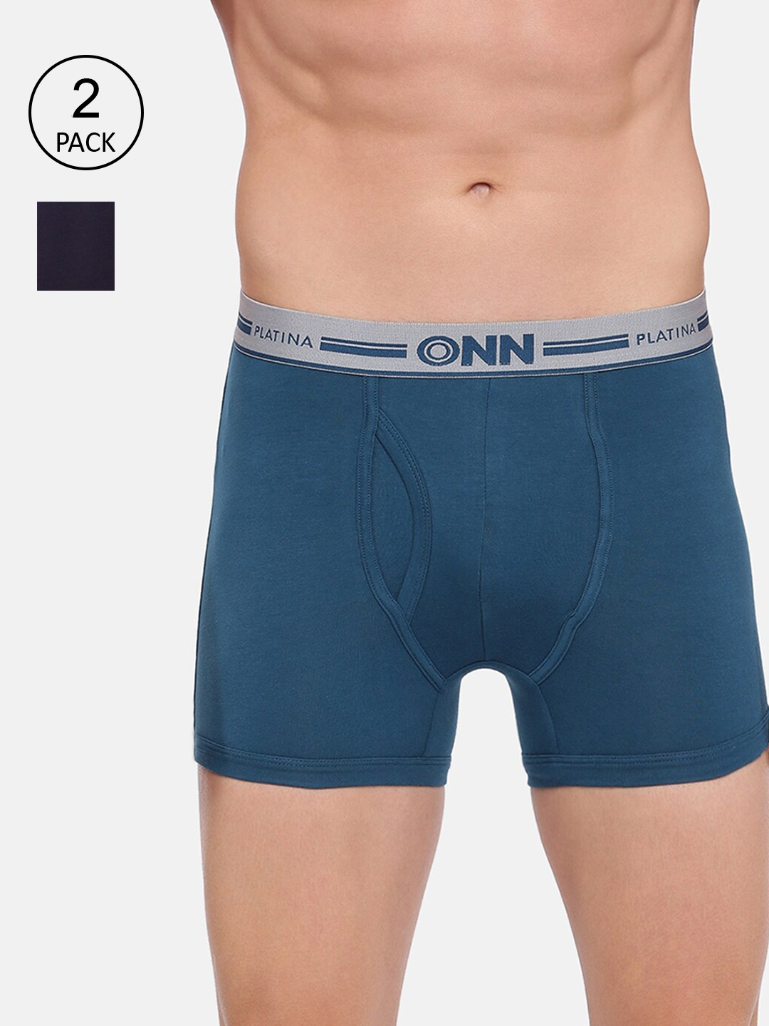 

ONN Men Pack Of 2 Solid Trunks ONN_PLATINA_974_SPBU_NB_2PC, Blue