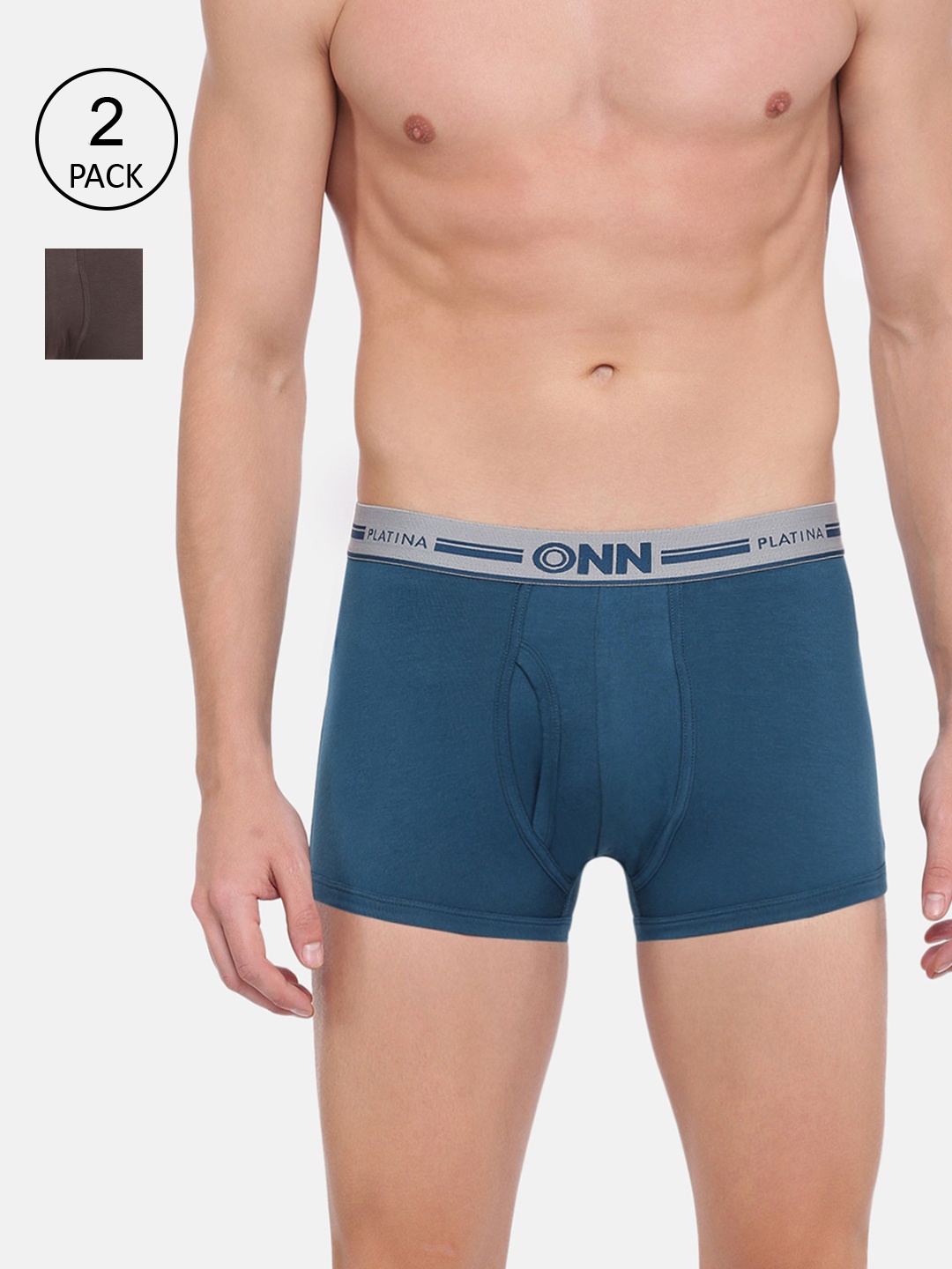 

ONN Men Pack Of 2 Solid Trunks ONN_PLATINA_973_SPBU_MOS_2PC, Blue