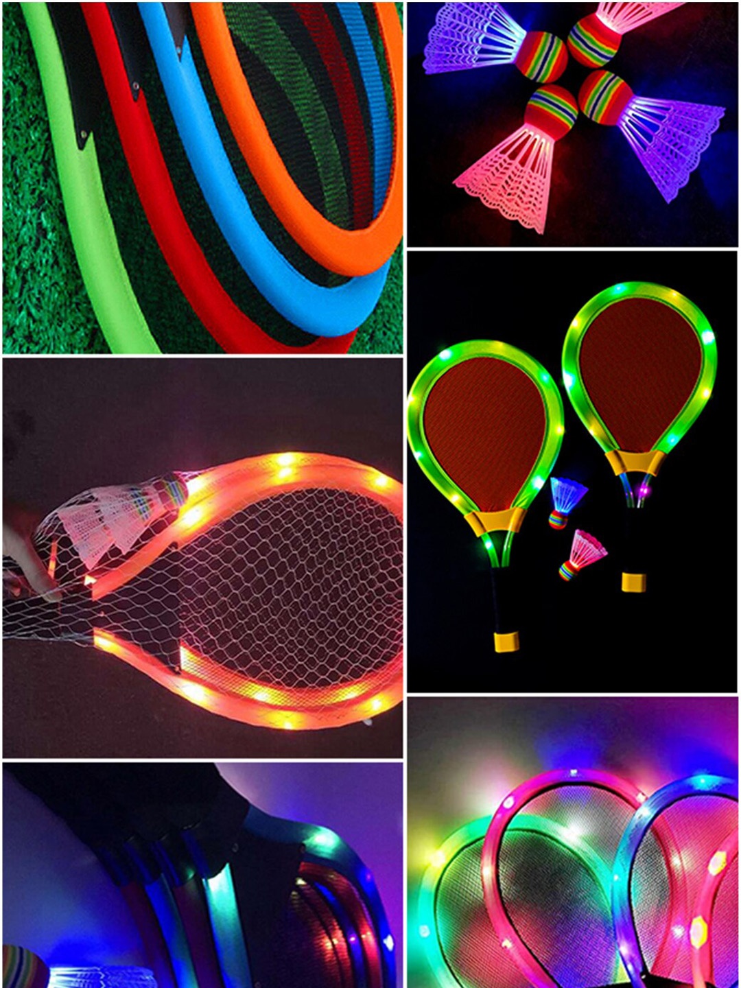 

Wembley Toys Kids Multi-Colored LED Light Badminton Rackets with Shuttlecock Activity Toys