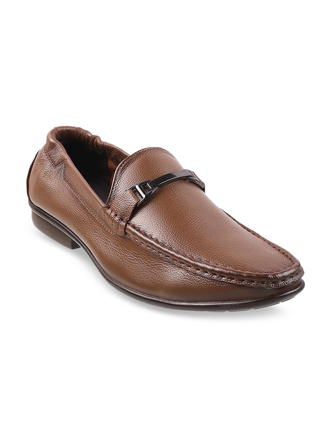 

Mochi Men Tan Brown Leather Loafers
