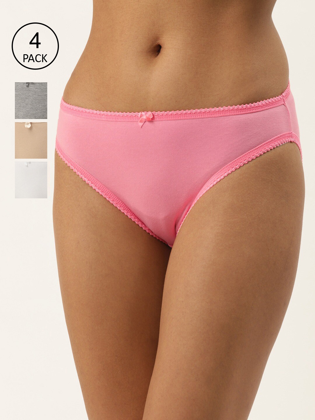 

LEADING LADY Women Multicolor Pack Of 4 Brief, Pink