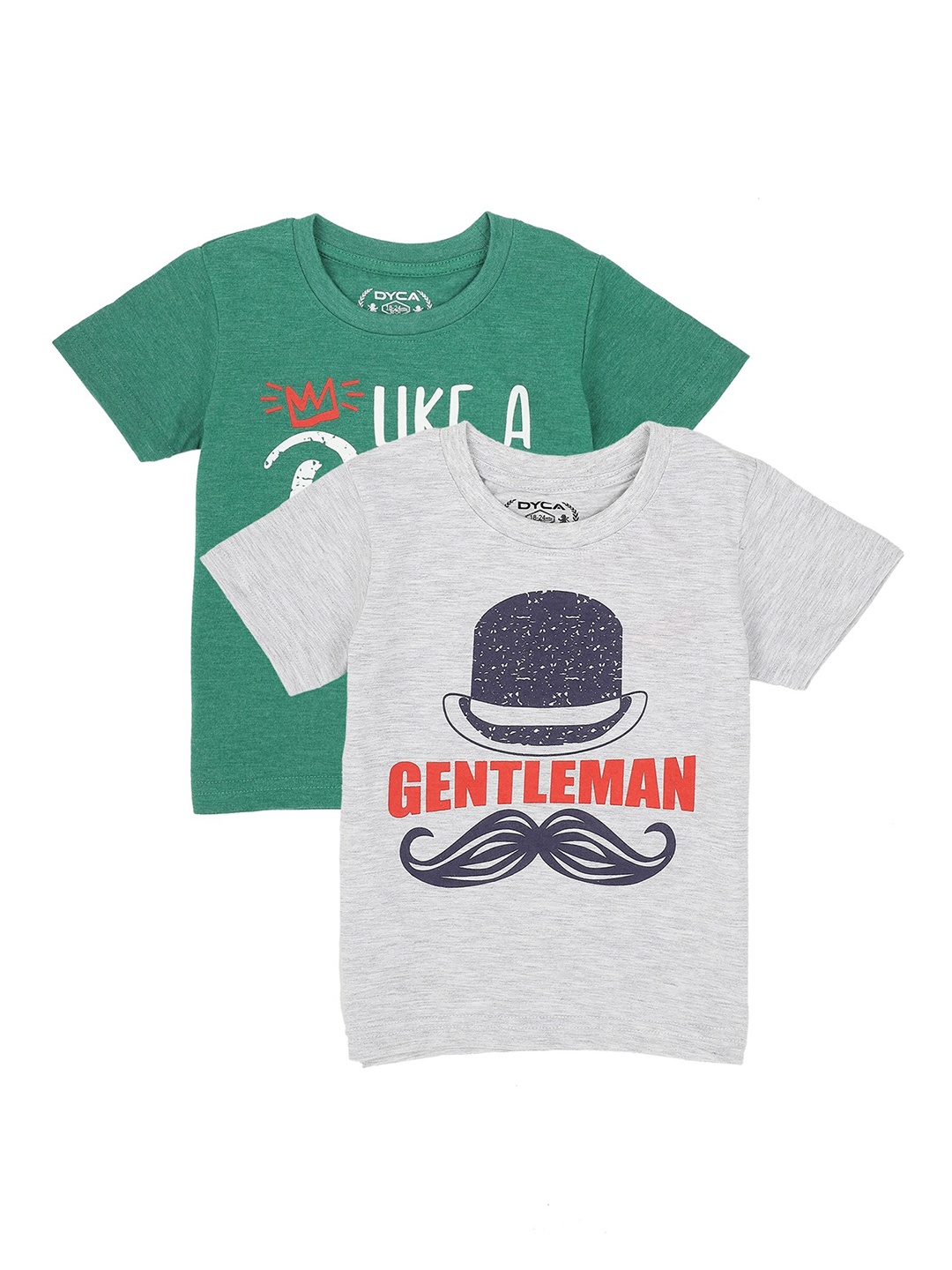

DYCA Boys Pack of 2 Typography Printed T-shirt, Grey