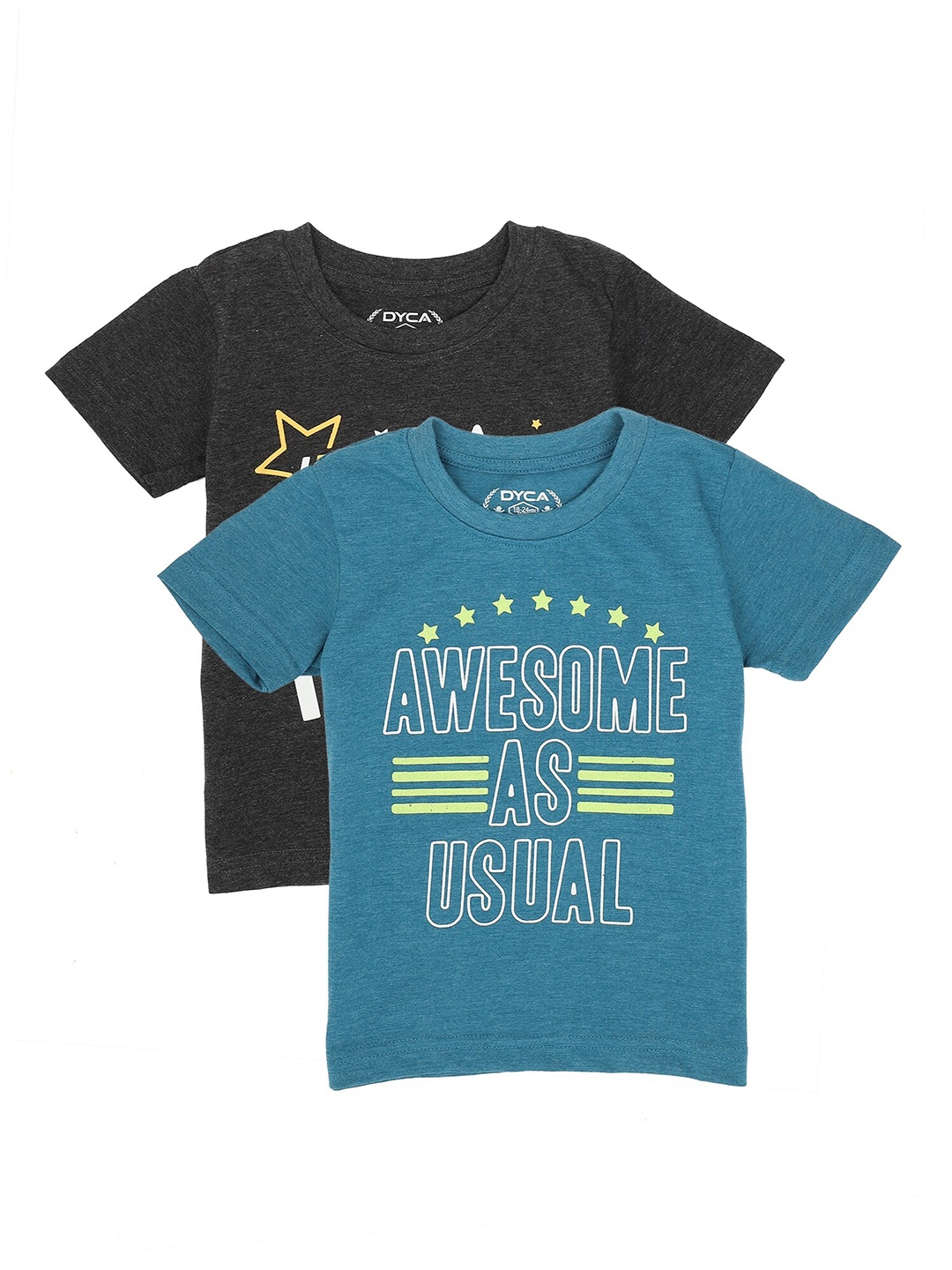 

DYCA Boys Multicoloured Typography Printed T-shirt, Multi