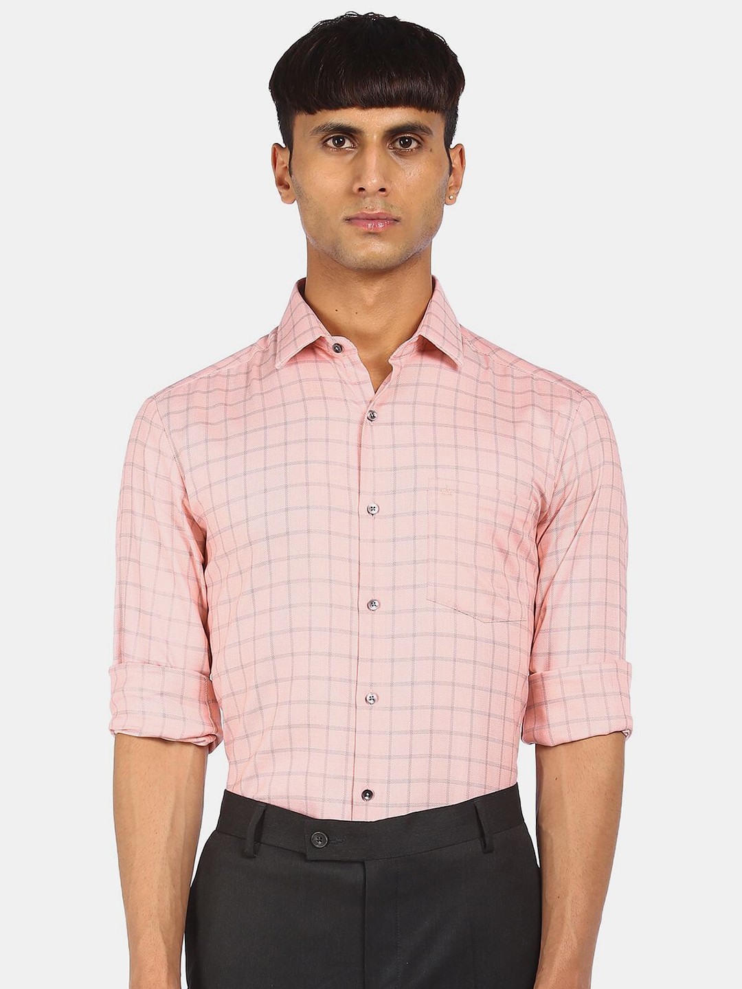

Arrow Men Pink Checked Formal Shirt