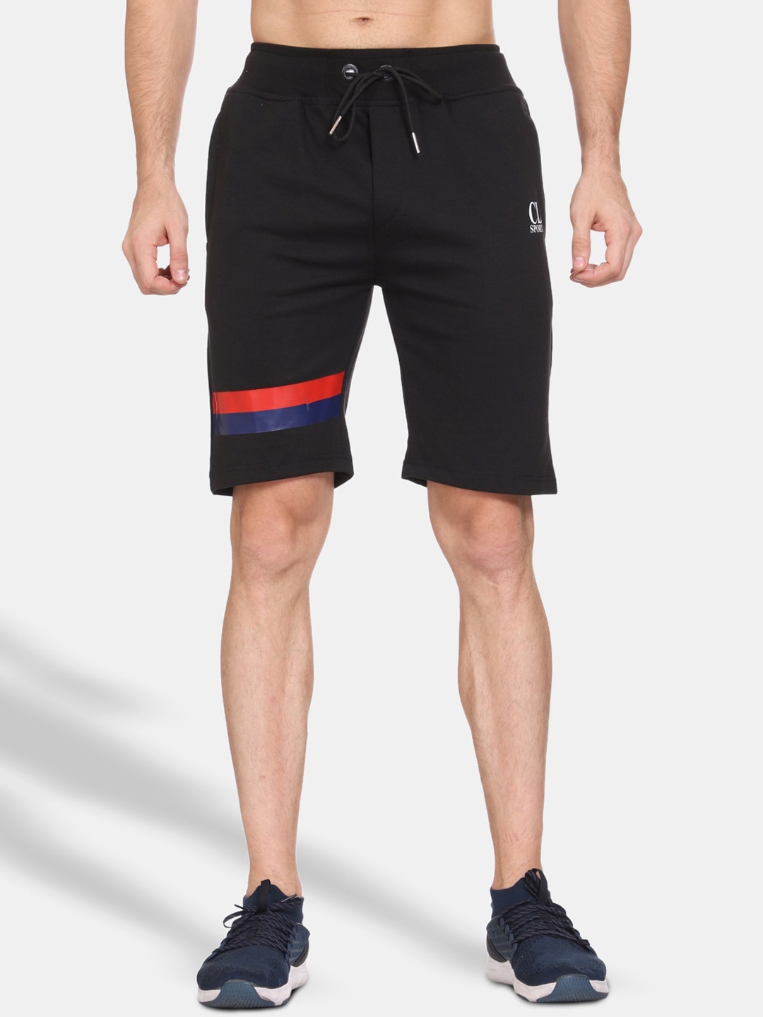 

CL SPORT Men Black Cotton Sports Shorts