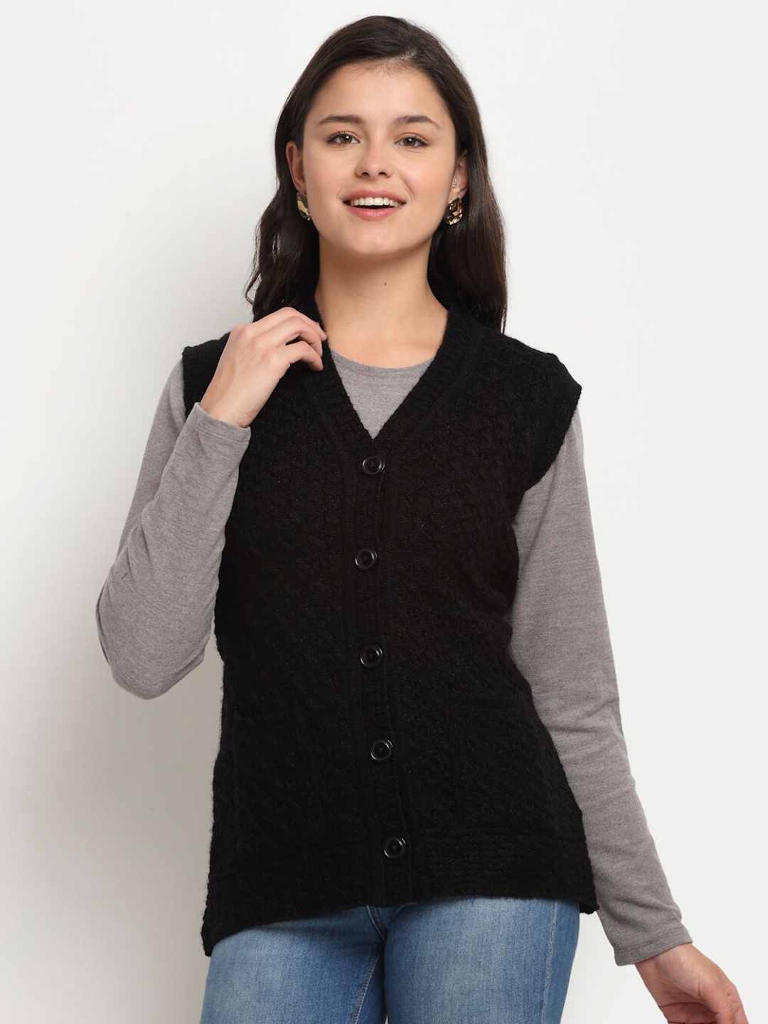 

PERFECT LINE Women Black Sweater Vest