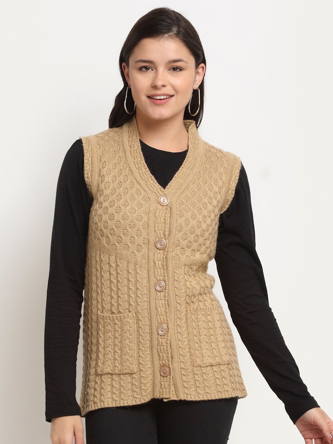 

PERFECT LINE Women Brown Acrylic Sweater Vest