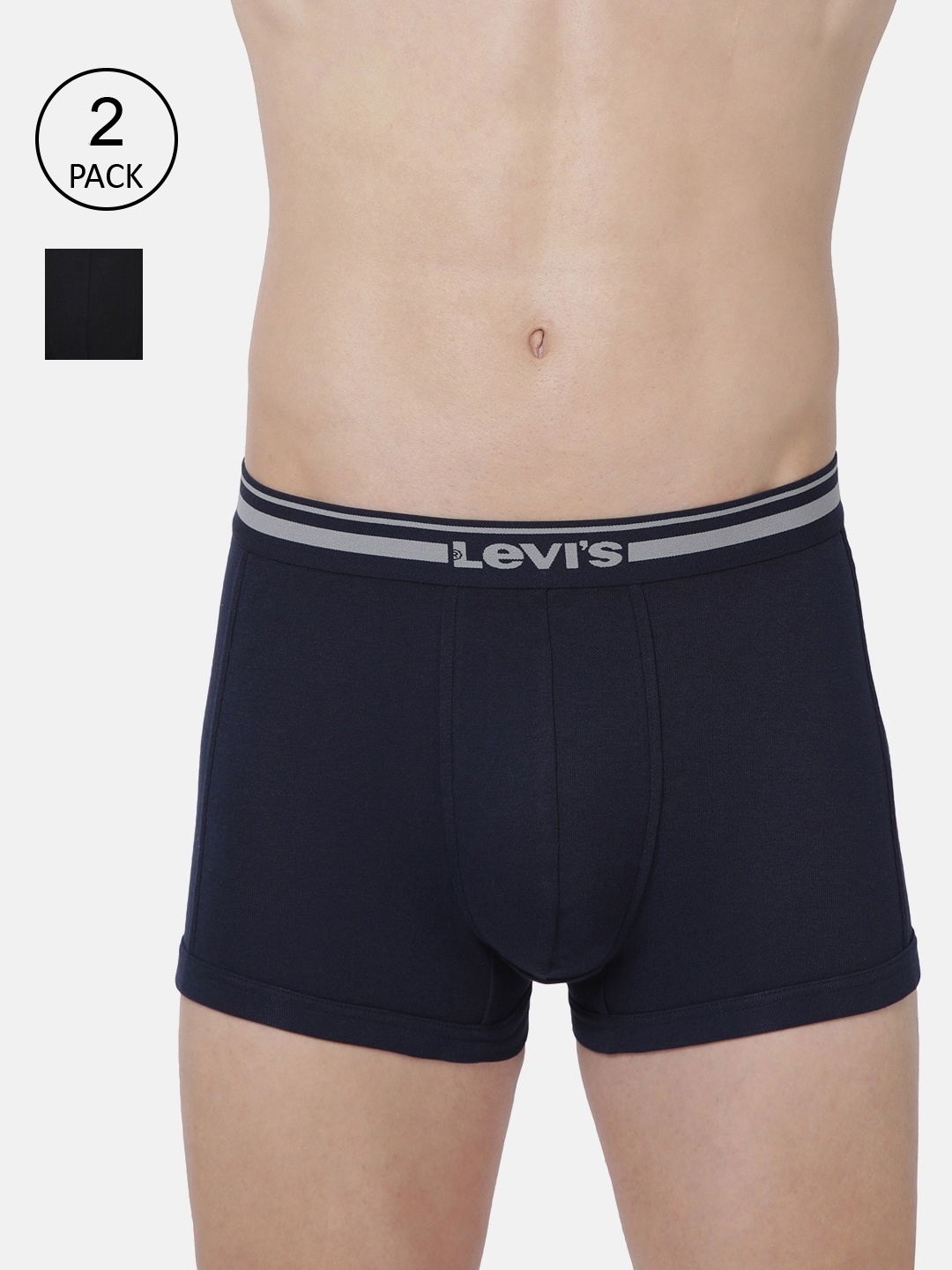 

Levis Men Pack Of 2 Pure Cotton Trunks, Navy blue