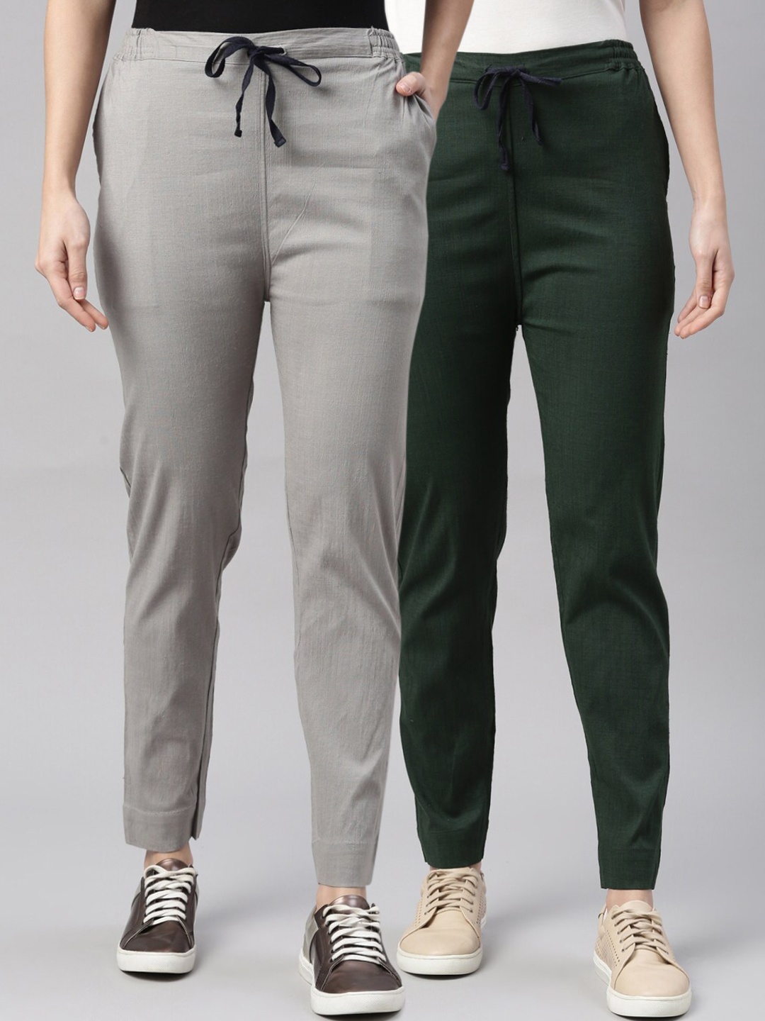 

Kryptic Women Pack of 2 Green & Grey Joggers Trousers