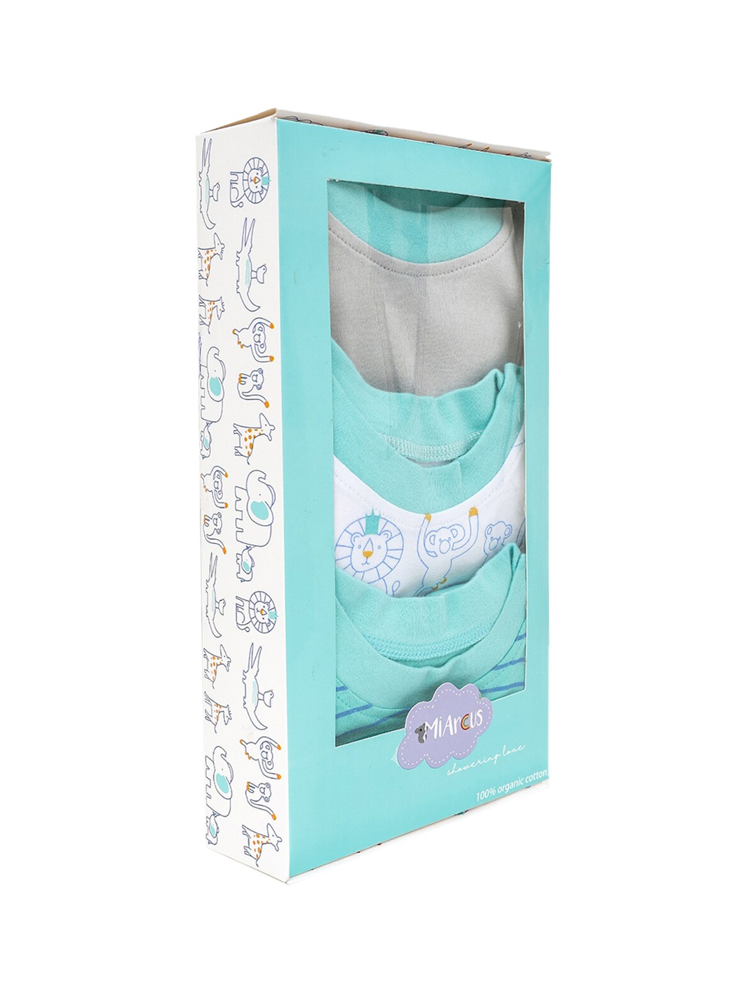 

MiArcus Infant Kids Pack of 3 White & Blue Cotton Comfy Sleep Suit