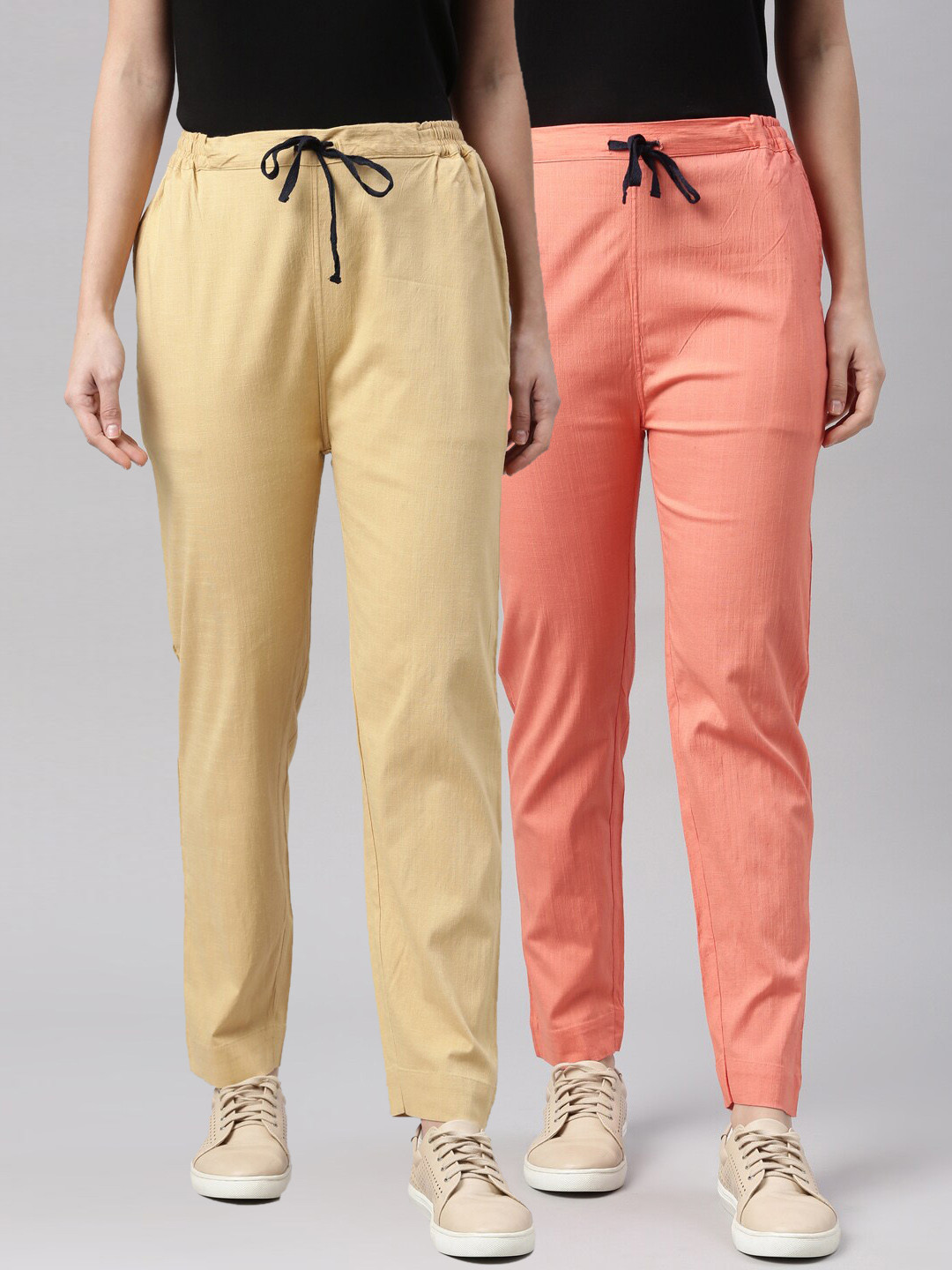 

Kryptic Women Cream-Coloured Joggers Trousers