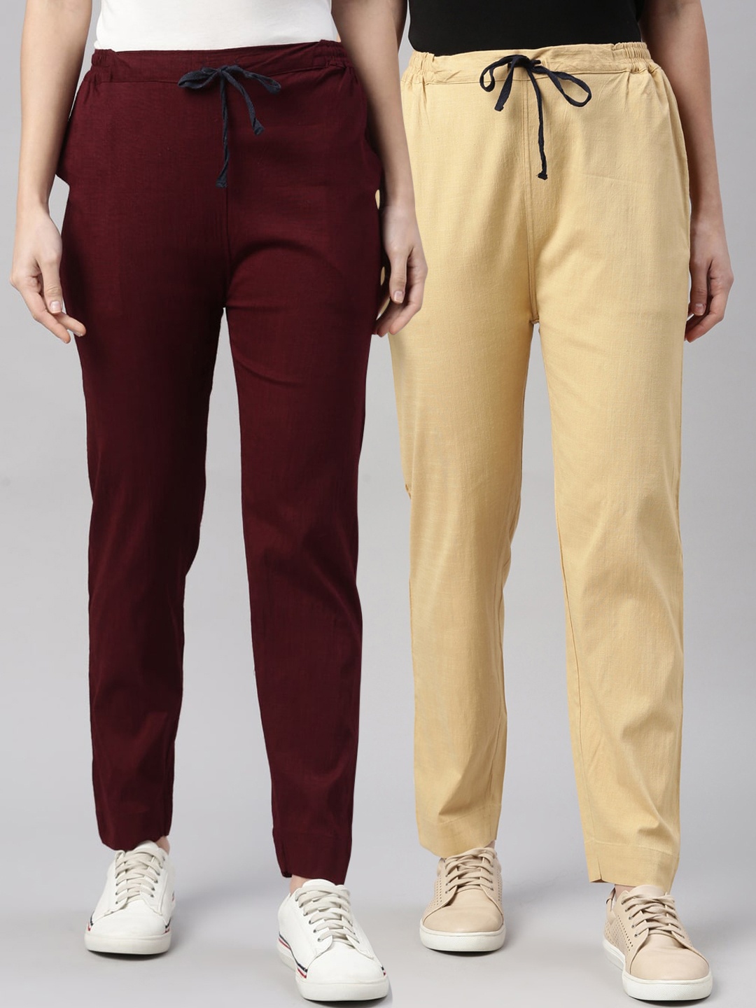 

Kryptic Women Cream-Coloured Joggers Trousers