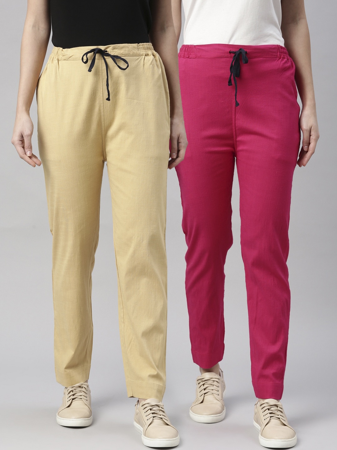 

Kryptic Women Cream-Coloured Joggers Trousers