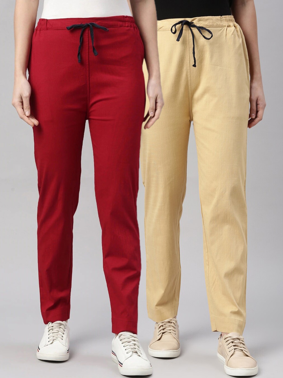 

Kryptic Women Cream-Coloured Trousers