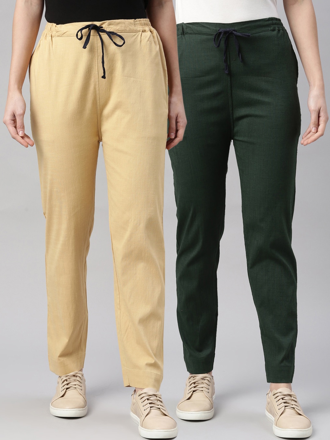 

Kryptic Women Cream-Coloured Trousers