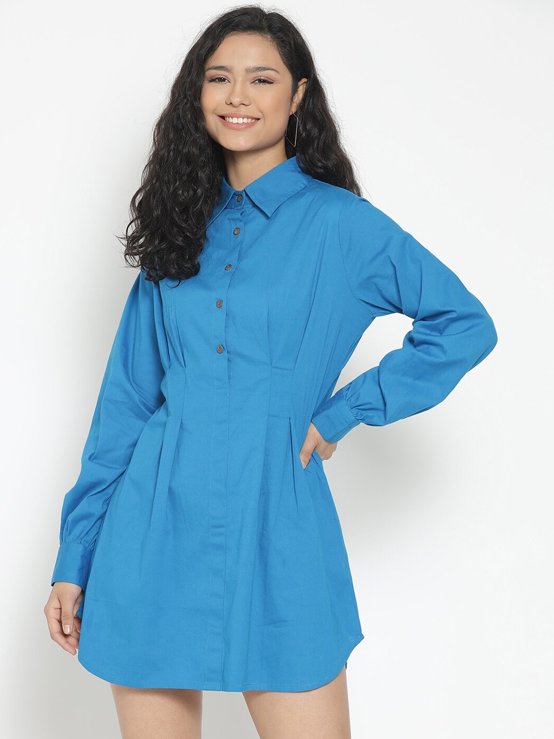 

MARC LOUIS Blue Shirt Dress