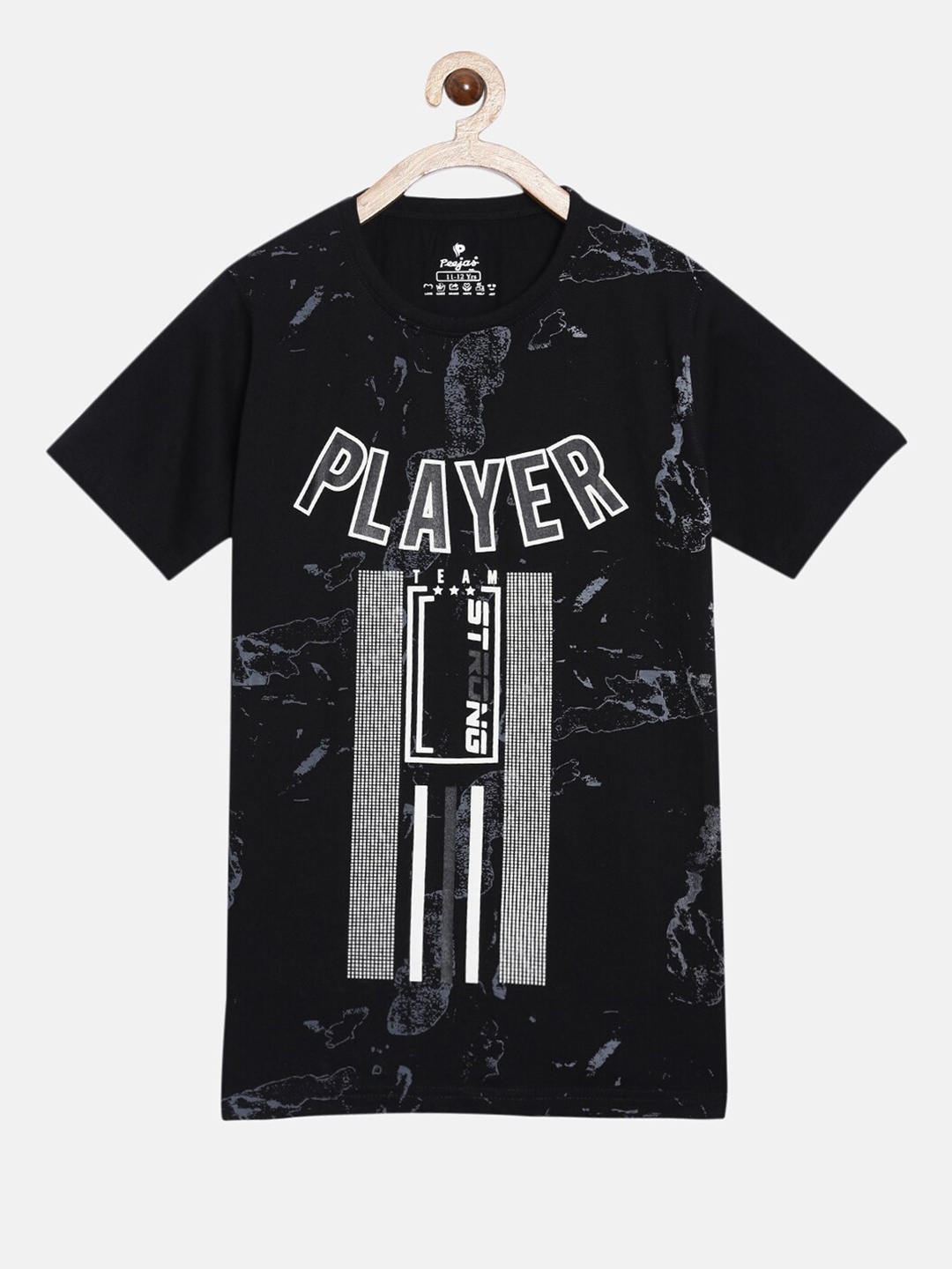 

Peejas Boys Black Pure Cotton Printed T-shirt
