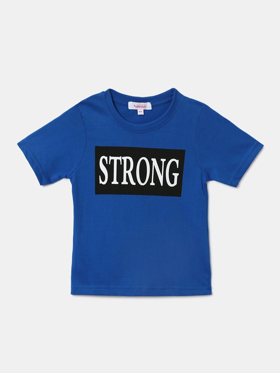 

Hopscotch Boys Blue Typography Printed T-shirt