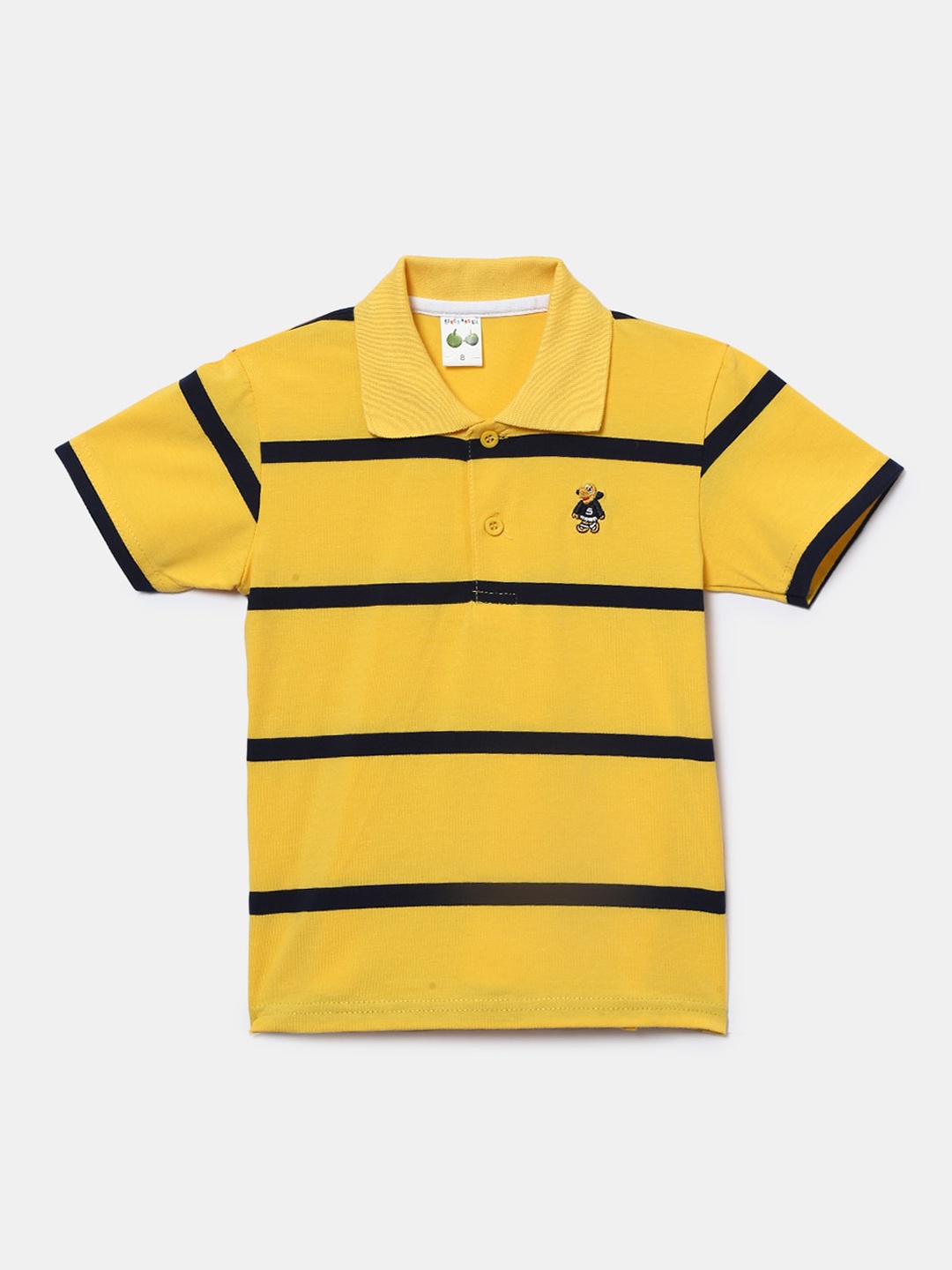 

Hopscotch Boys Yellow Striped Polo Collar T-shirt