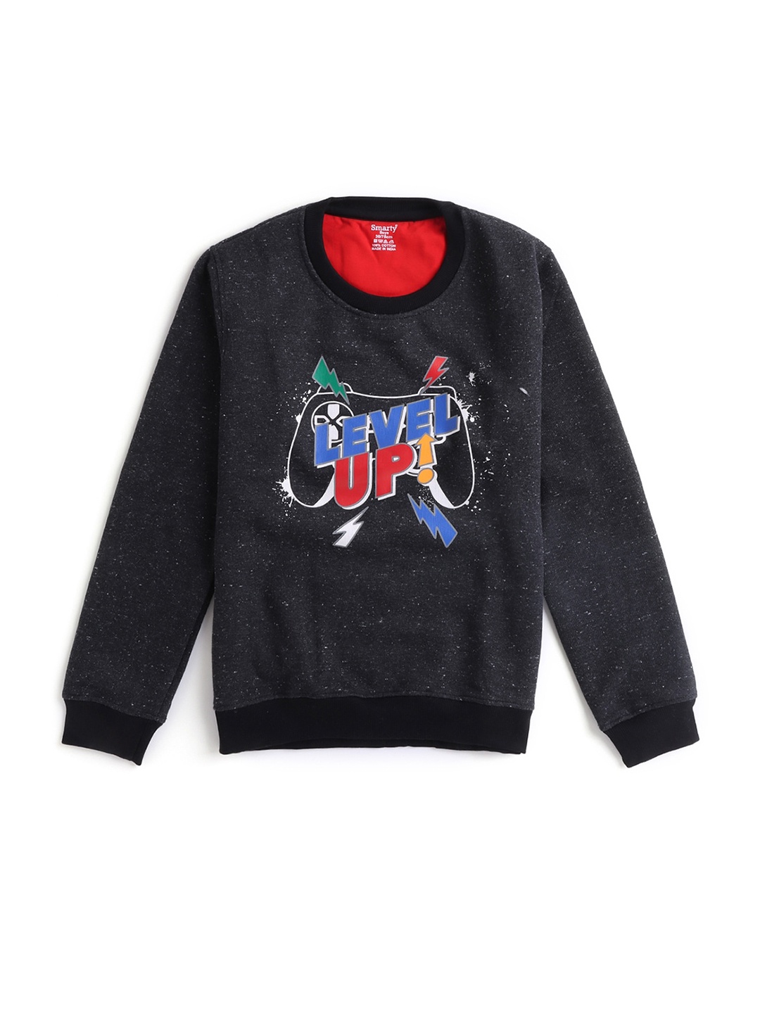 

Hopscotch Boys Black Printed Sweatshirt