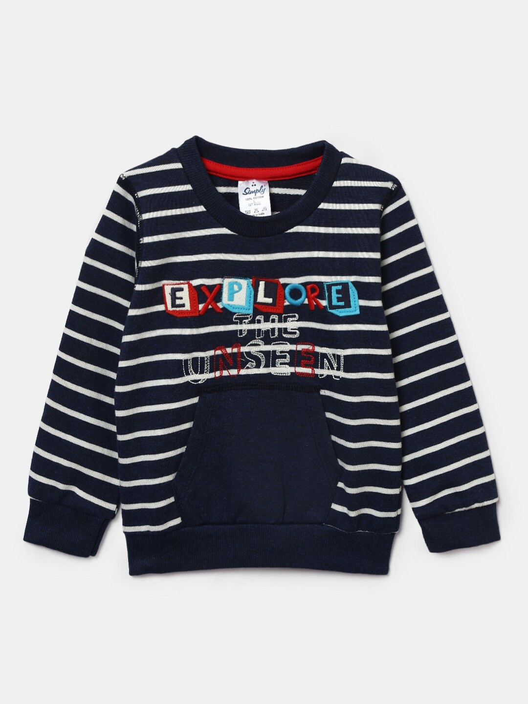 

Hopscotch Boys Navy Blue & White Striped Sweatshirt