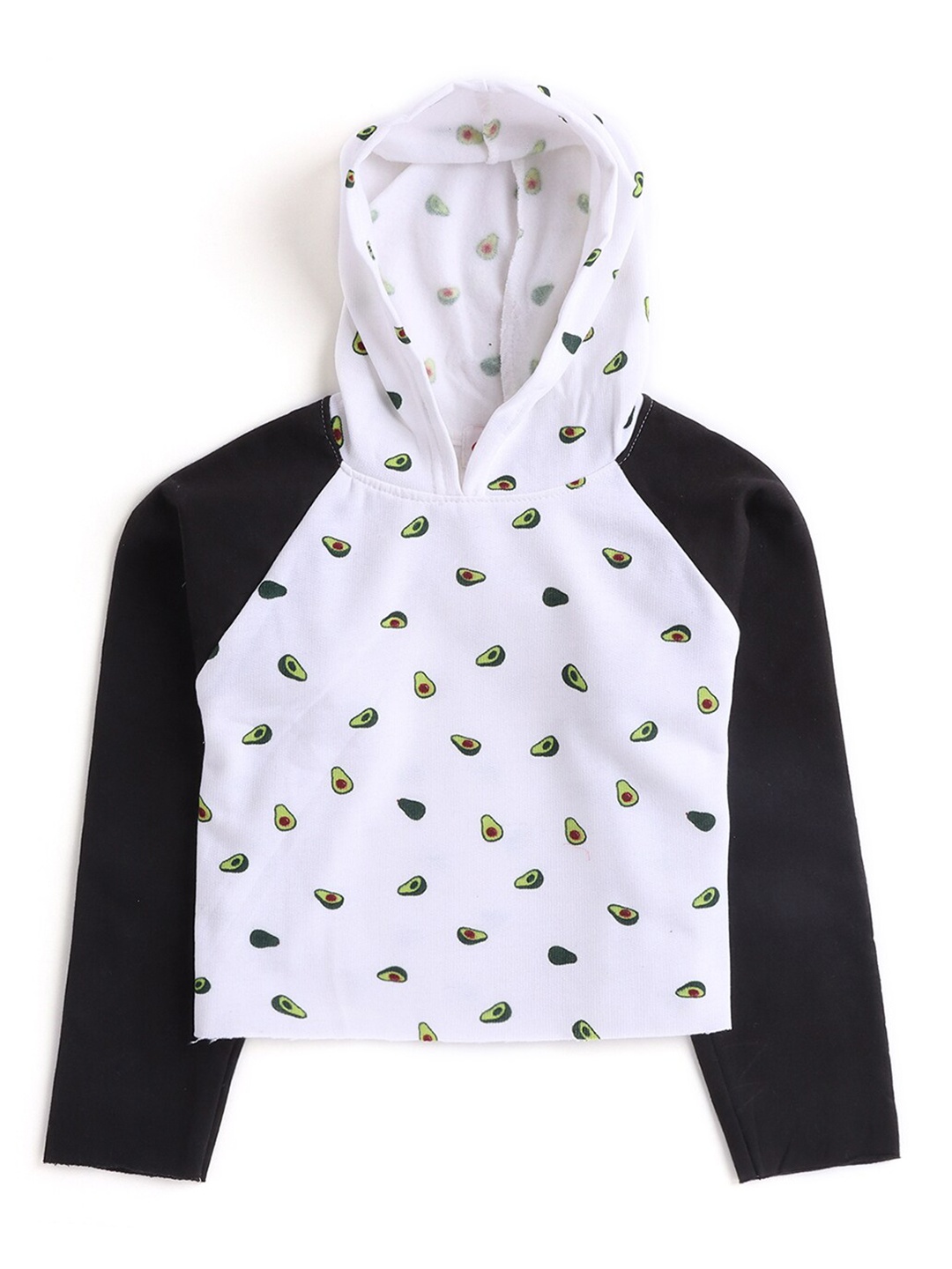 

Hopscotch Girls White Avocado Print Hooded Sweatshirt