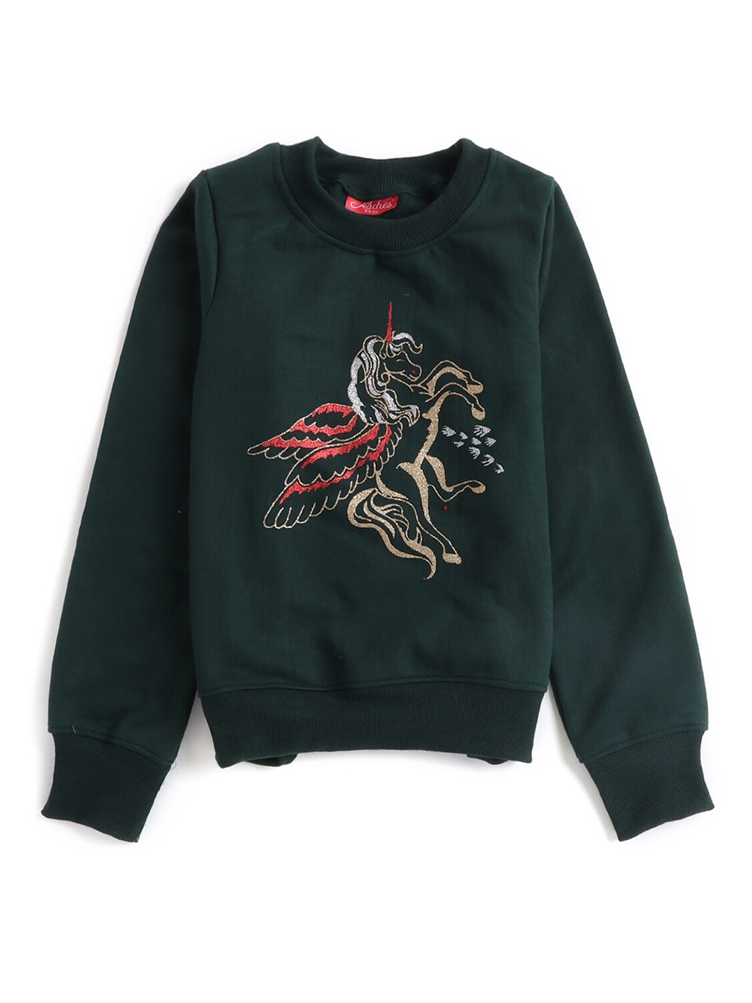 

Hopscotch Girls Green Printed Sweatshirt
