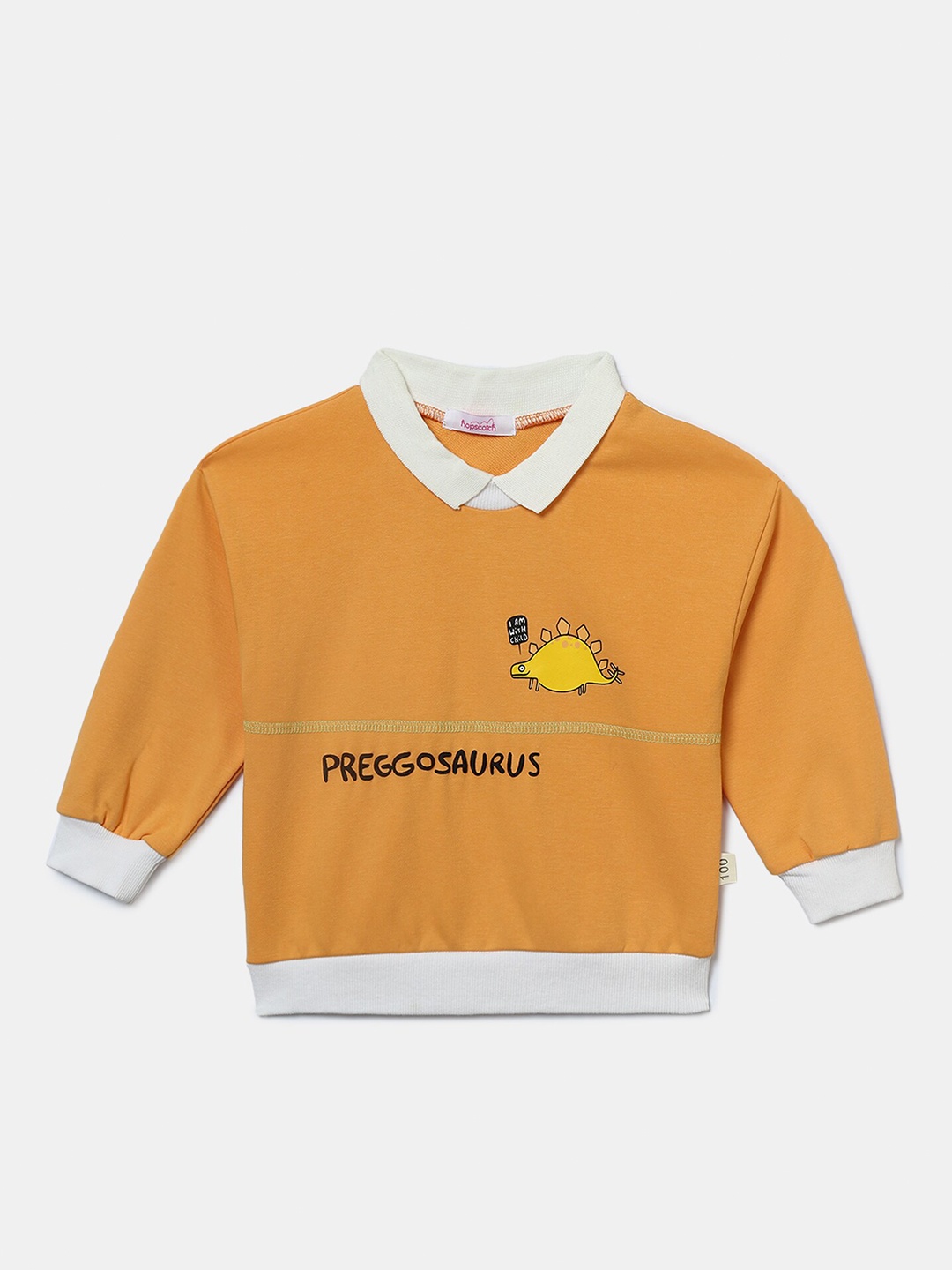 

Hopscotch Boys Orange Printed Sweatshirt