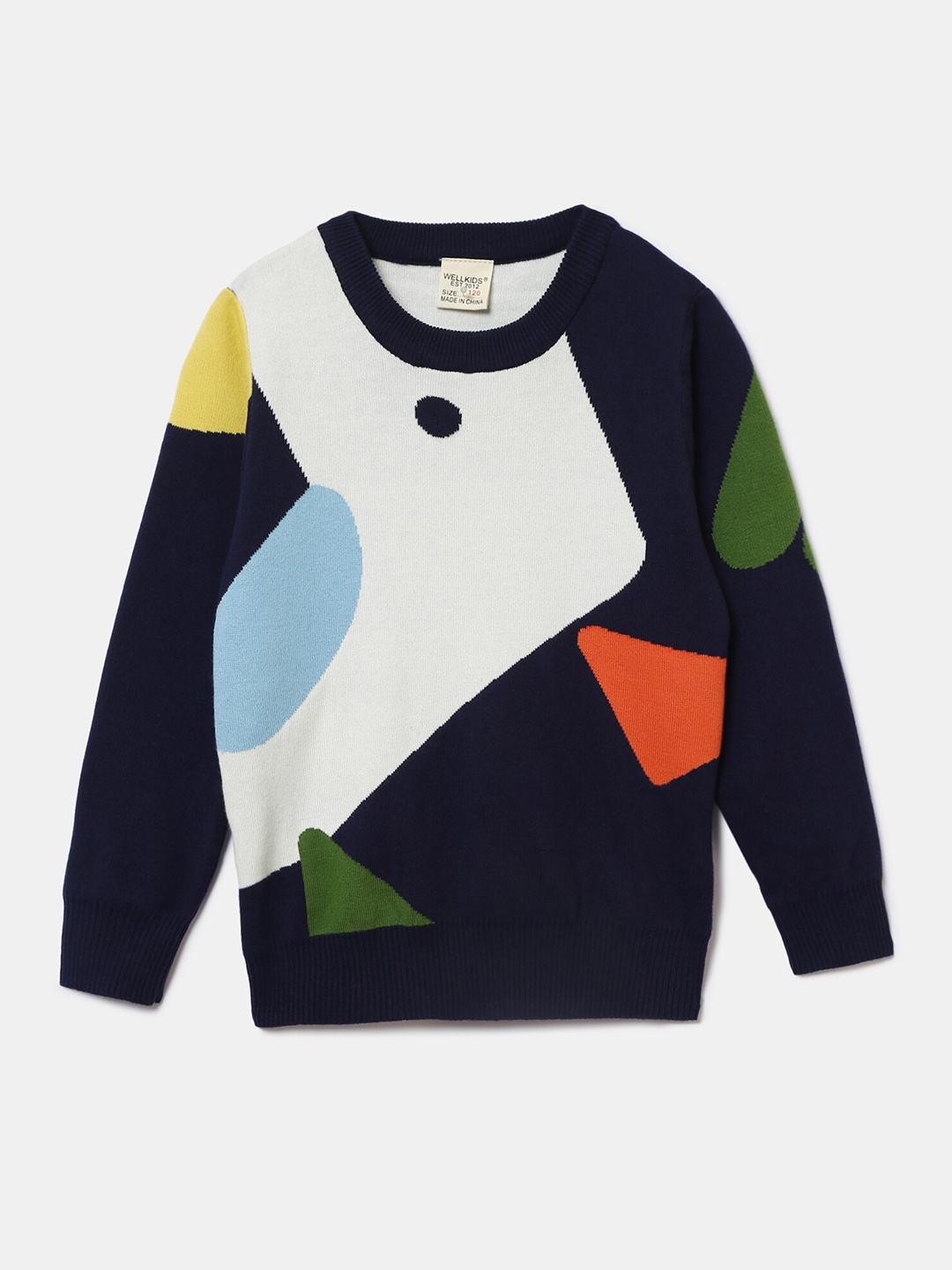 

Hopscotch Boys Blue & White Colourblocked Pullover Sweater