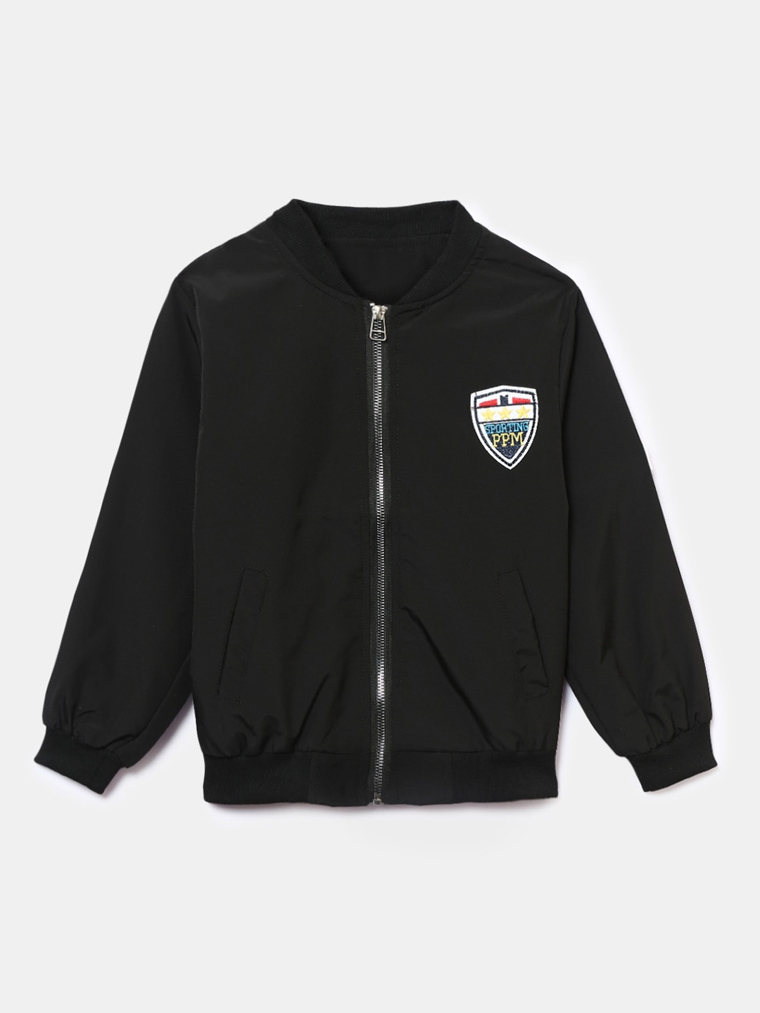

Hopscotch Boys Black Bomber with Patchwork Jacket