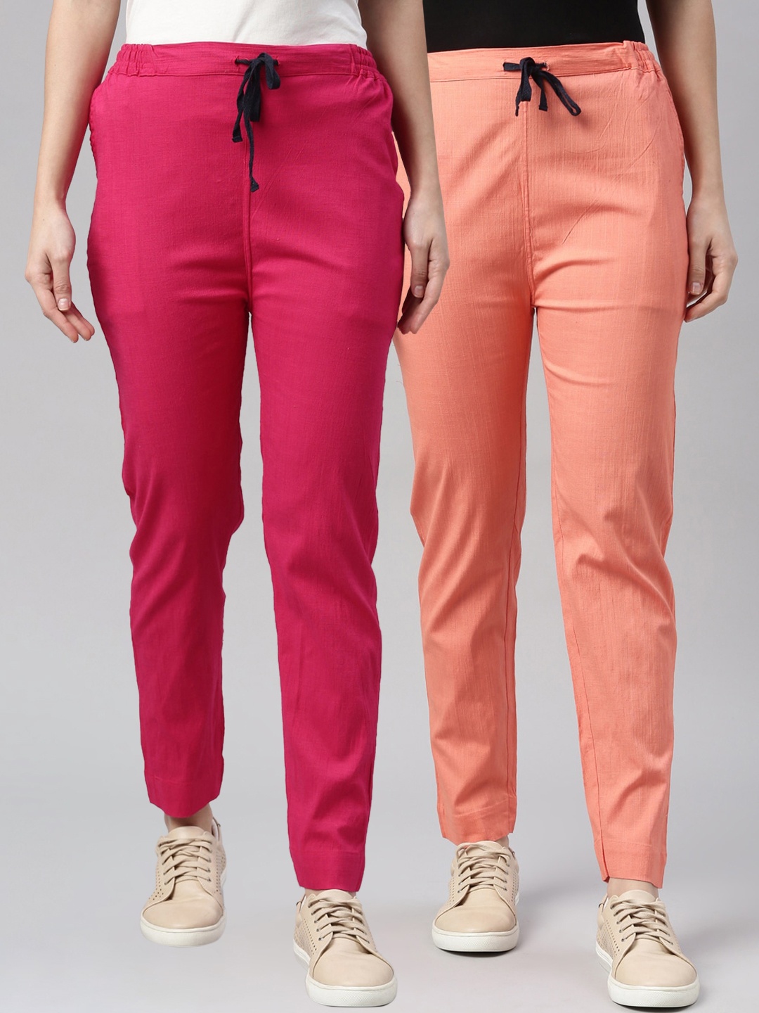 

Kryptic Women Pink & Peach Pack of 2 Joggers Trousers