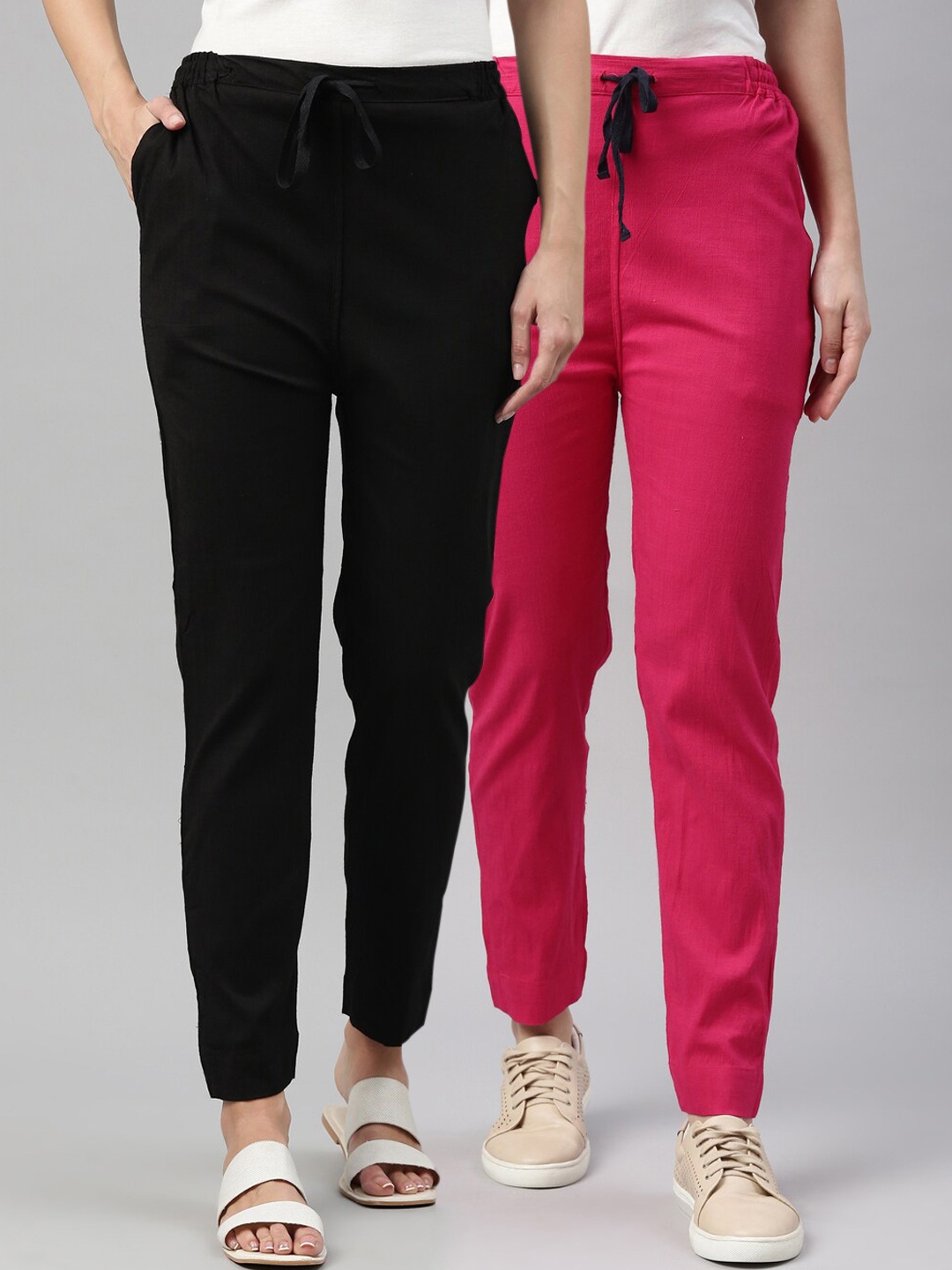 

Kryptic Women Pink & Black Pack of 2 Joggers Trousers