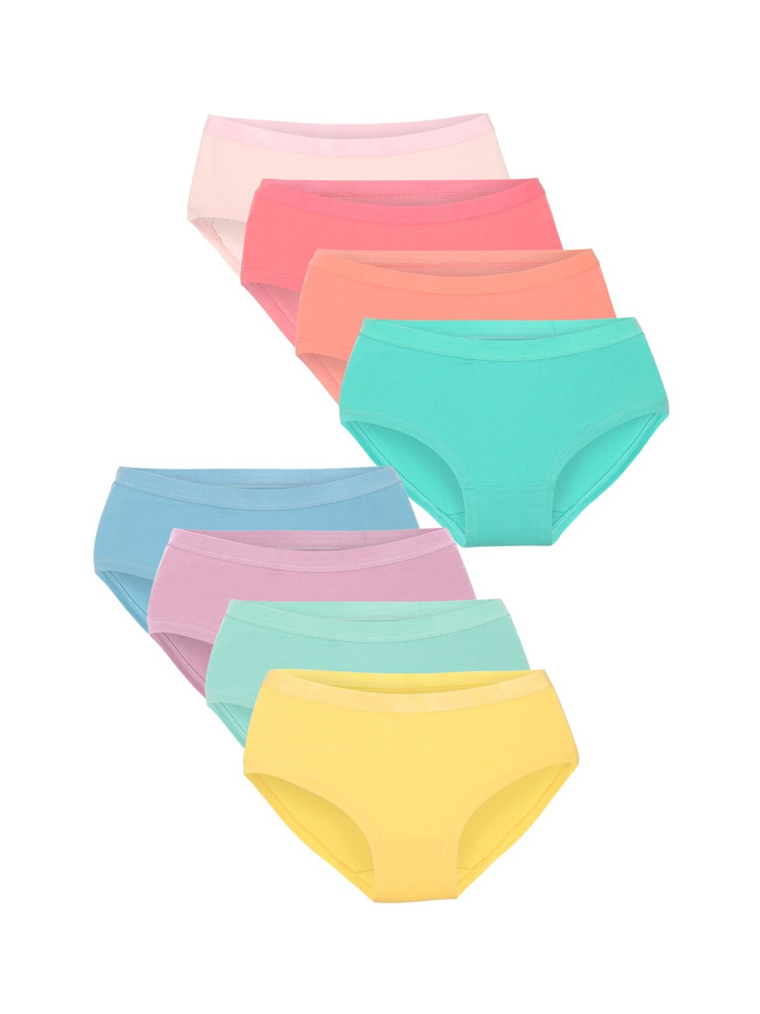 

Charm n Cherish Girls Pack Of 8 Solid Hipster Briefs, Yellow