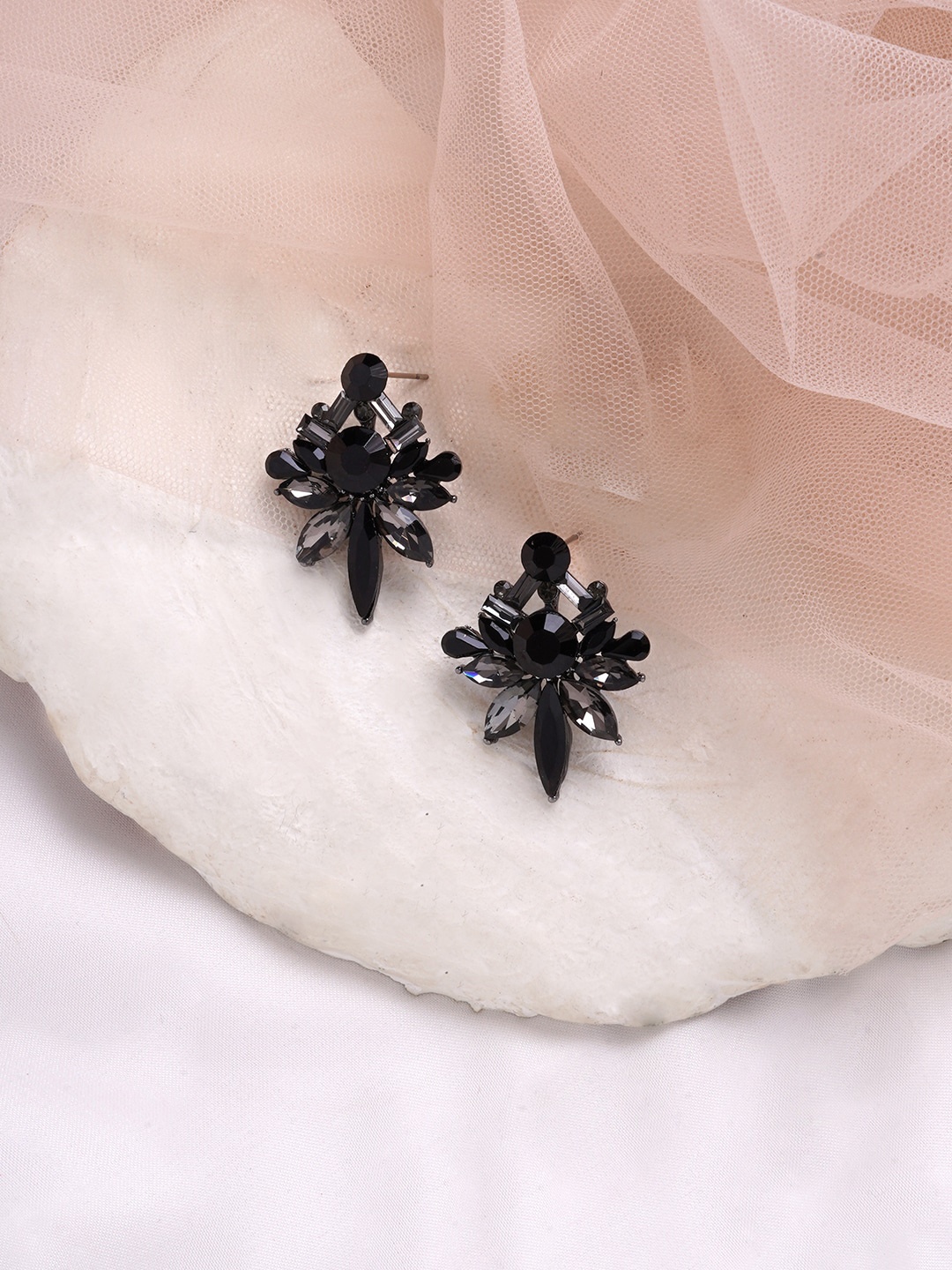 

BEWITCHED Black Contemporary Studs Earrings