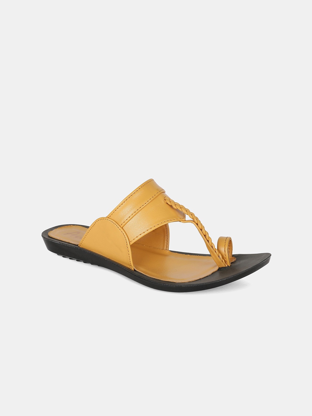

AURELIA Women Mustard Ethnic One Toe Flats