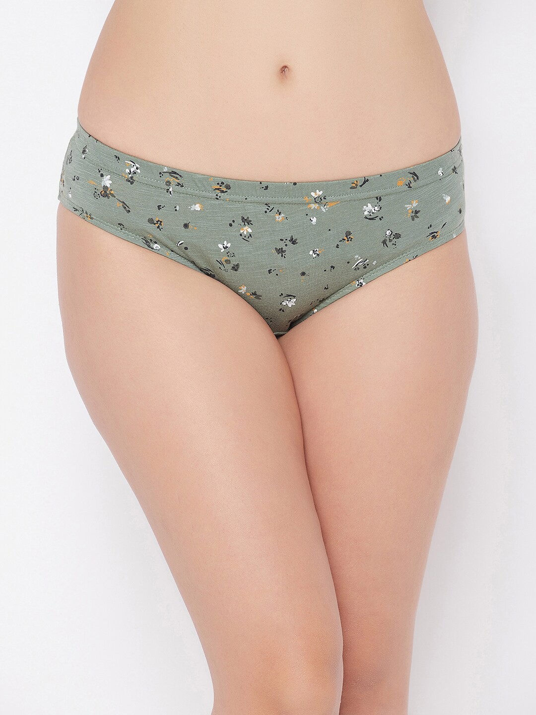 

Clovia Women Green & Black Printed Cotton Hipster Briefs