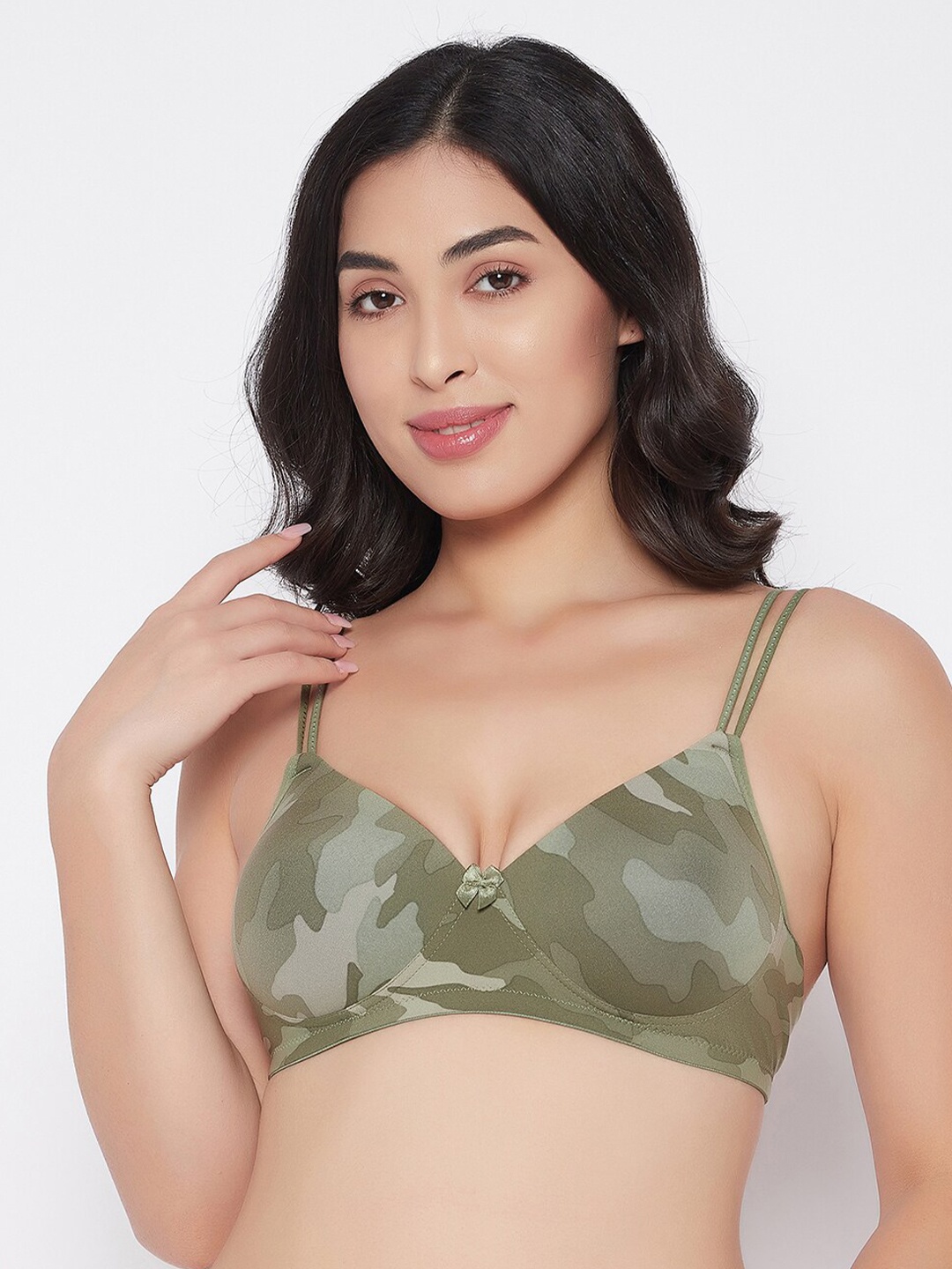 

Clovia Green Abstract Lightly Padded T-shirt Bra