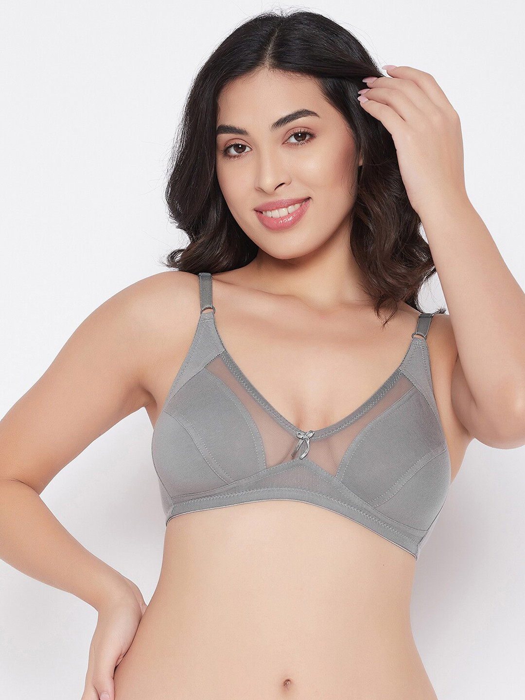 

Clovia Grey Non-Padded Non-Wired Cotton Bra