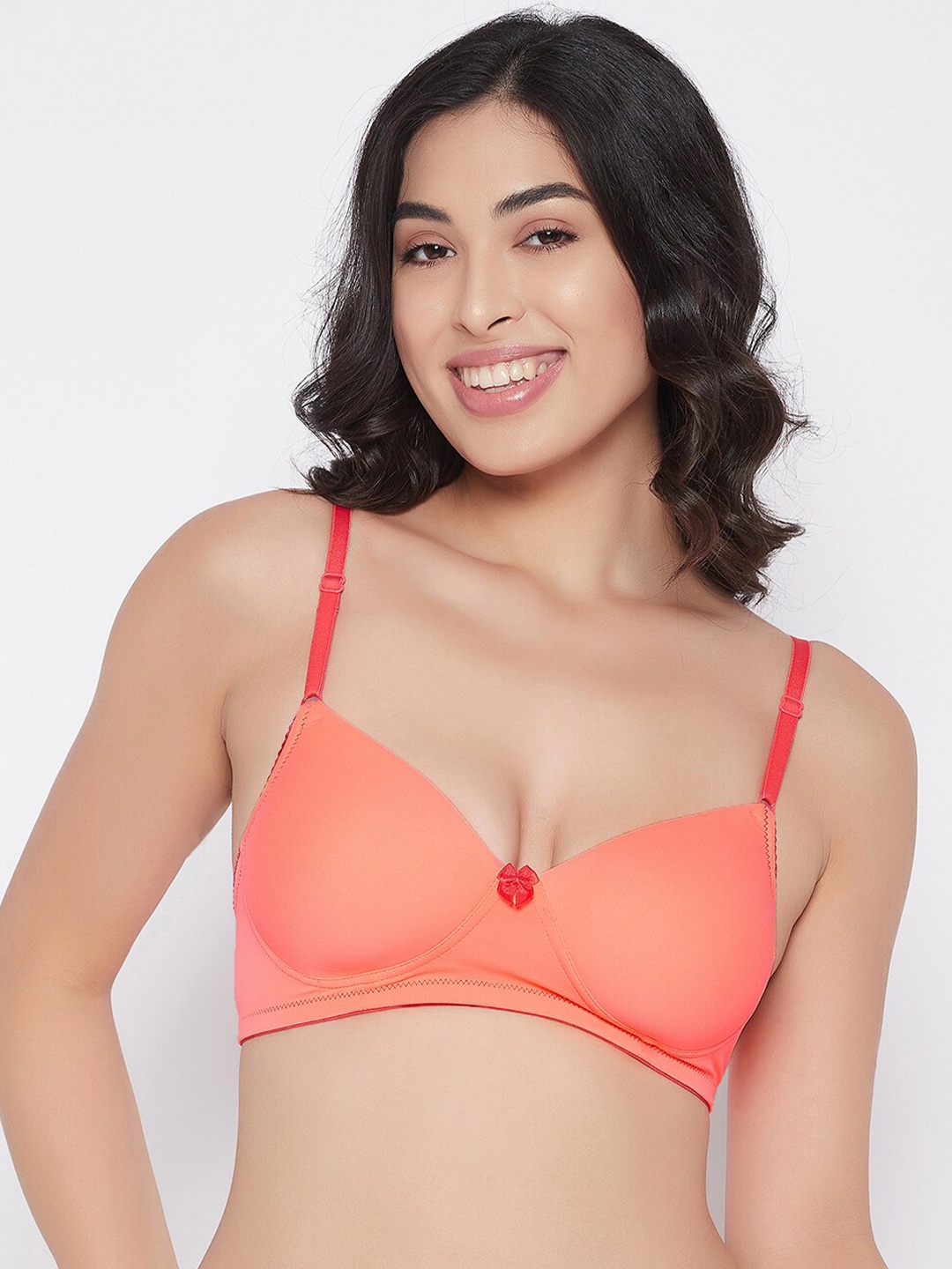 

Clovia Orange & Red Bra - Lightly Padded