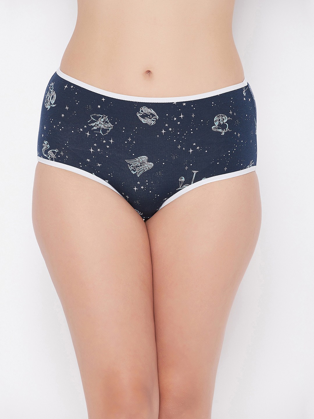 

Clovia Women Navy Blue & White Printed Cotton Hipster Briefs