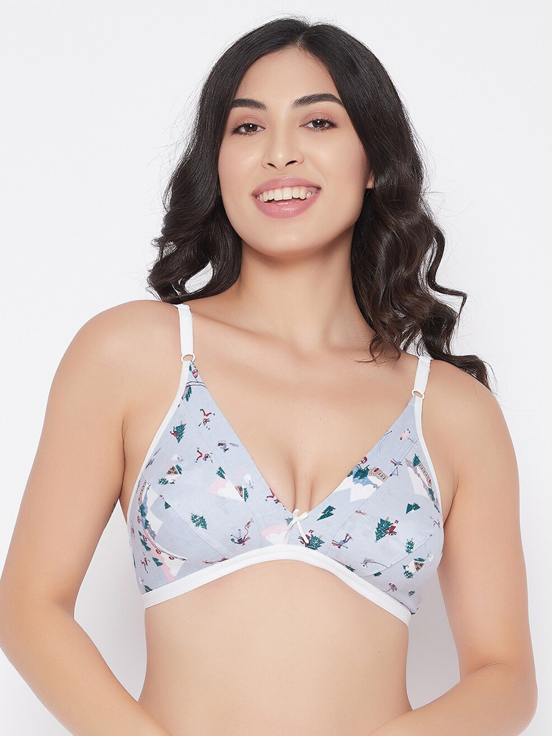 

Clovia Blue & Green Printed Cotton Bra